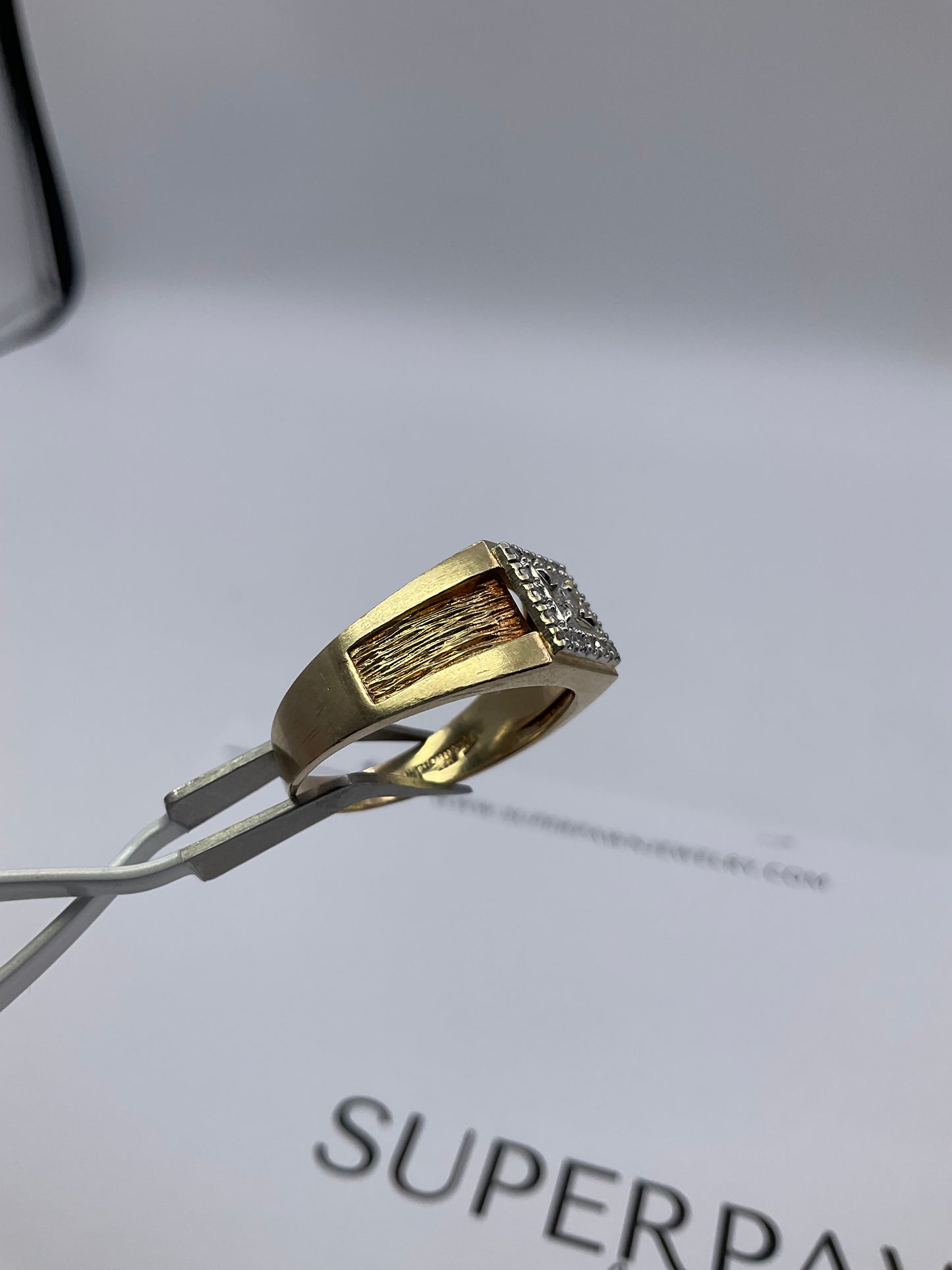 14K Yellow Gold & White Gold Diamond Cluster Ring – 6.6g – Size 11.5