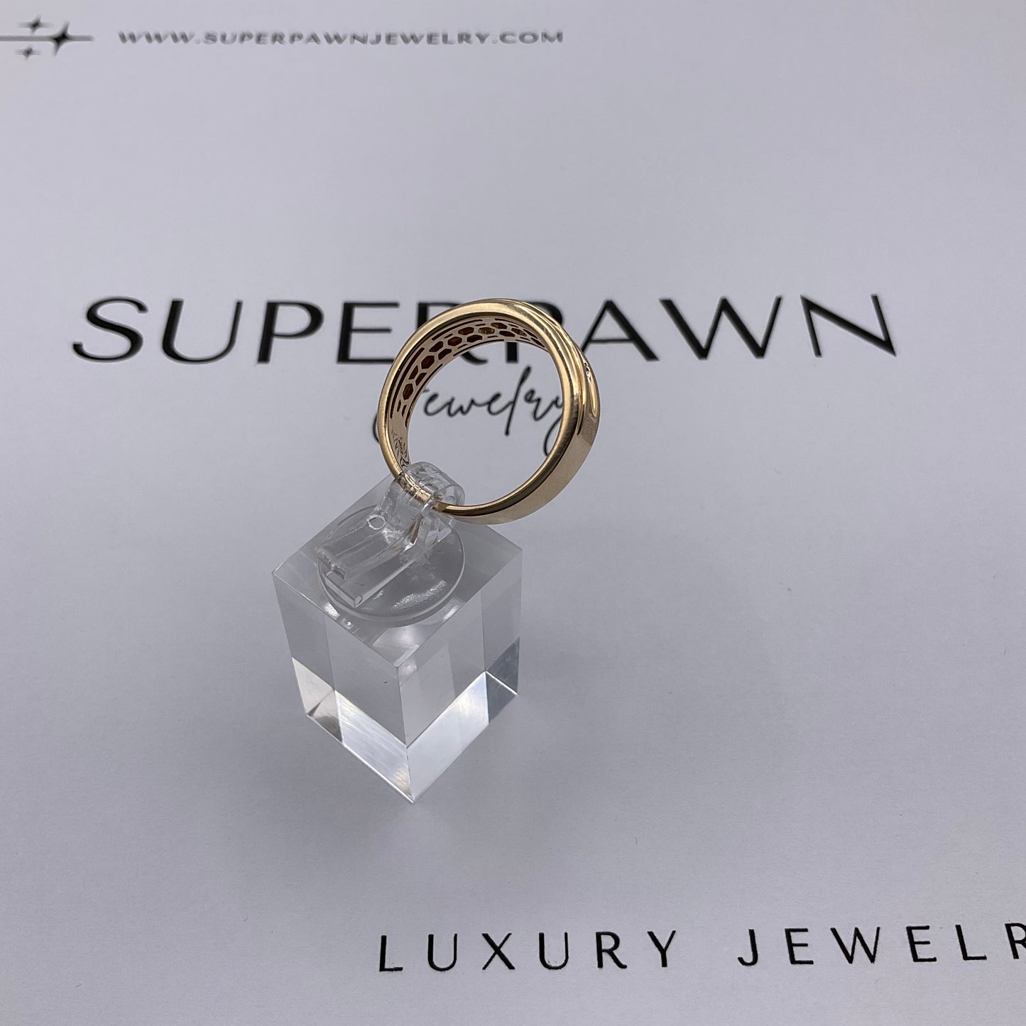4.7g 10k Yellow Gold Men's Diamond Band Size 10