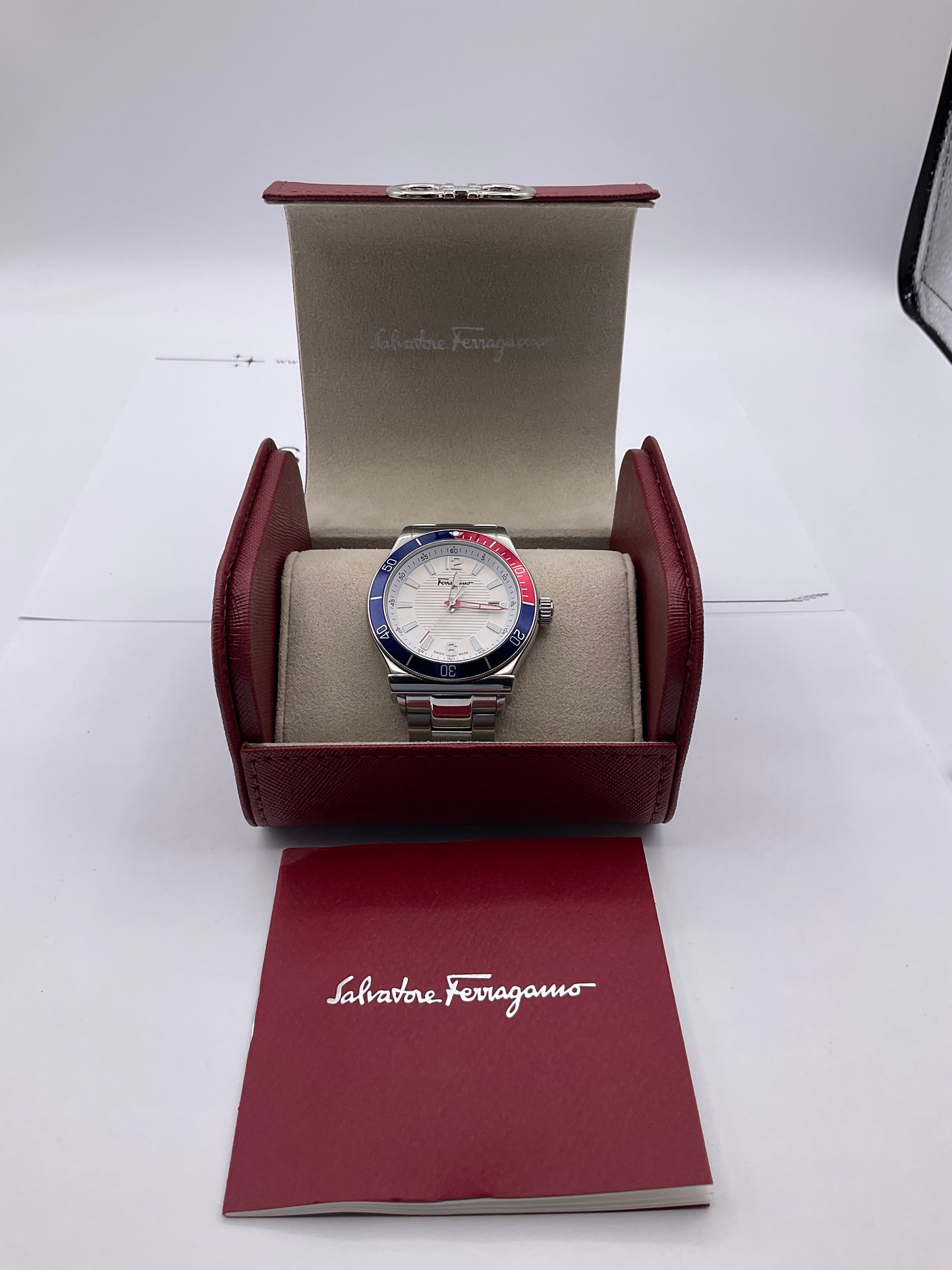 Ferragamo Mens Ferragamo 1898 Multi 44mm Strap Fashion Watch