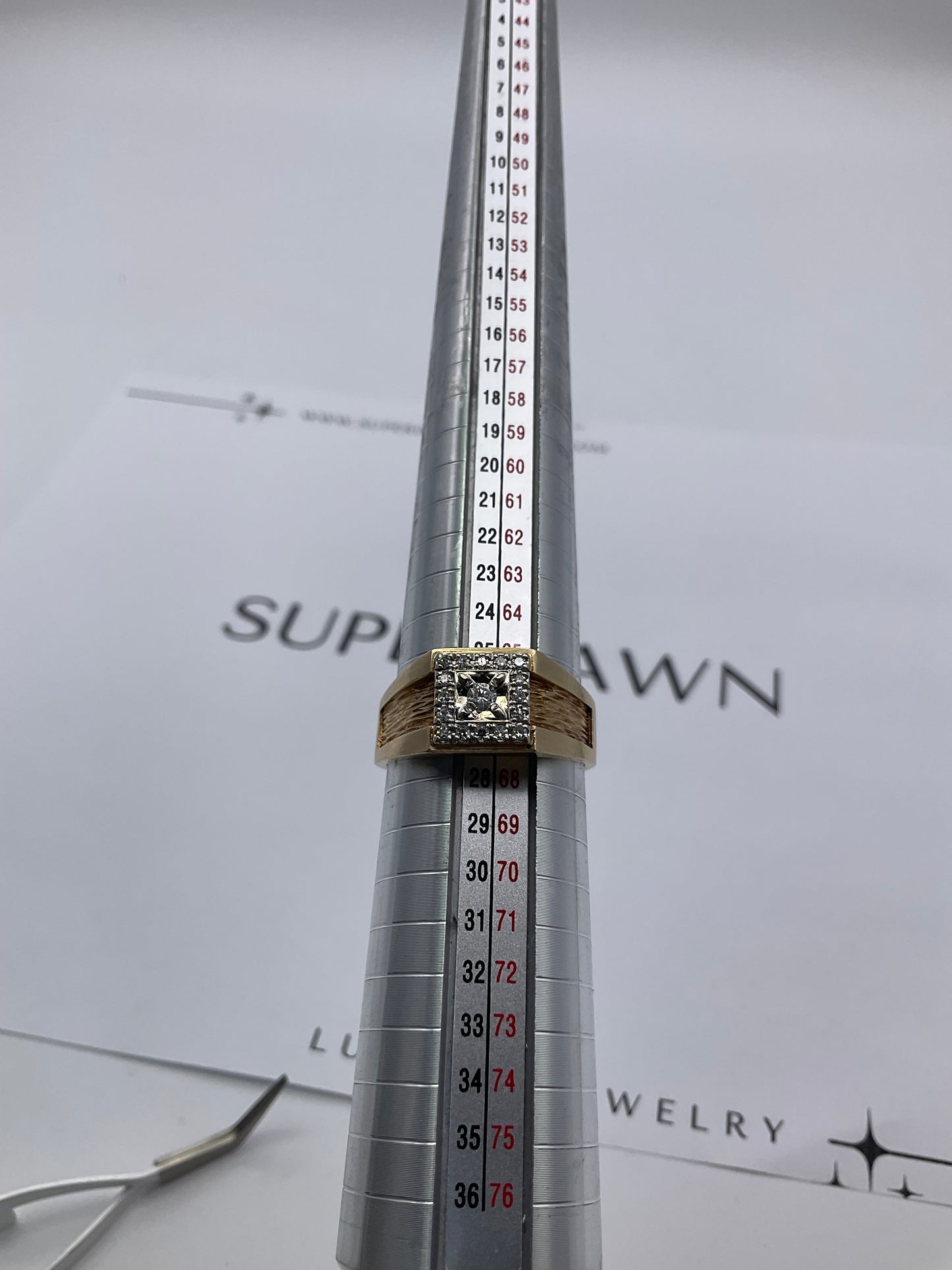 14K Yellow Gold & White Gold Diamond Cluster Ring – 6.6g – Size 11.5