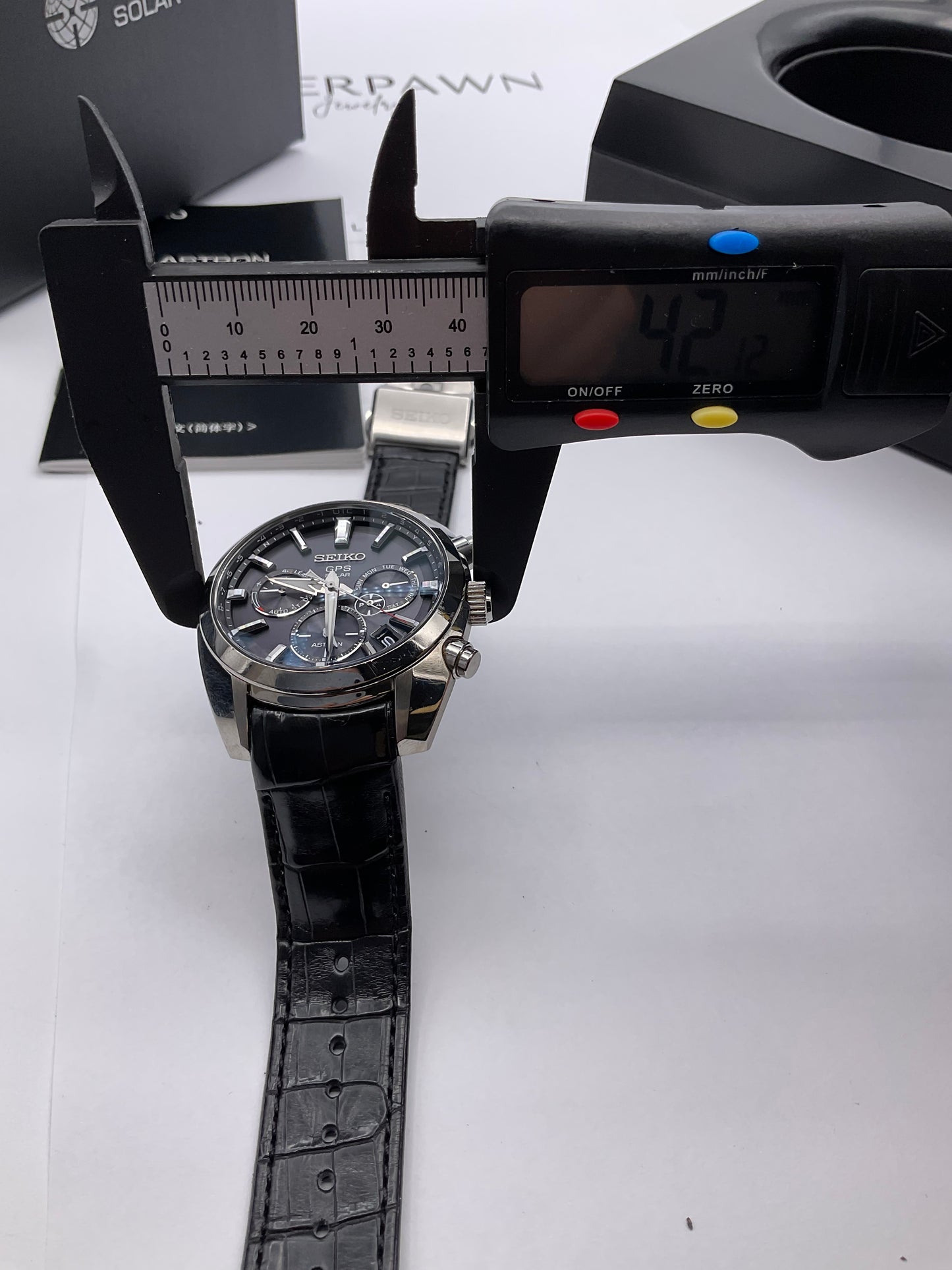 SEIKO ASTRON GPS SOLAR 5X53-0AJ0 42mm Watch Black Leather Strap