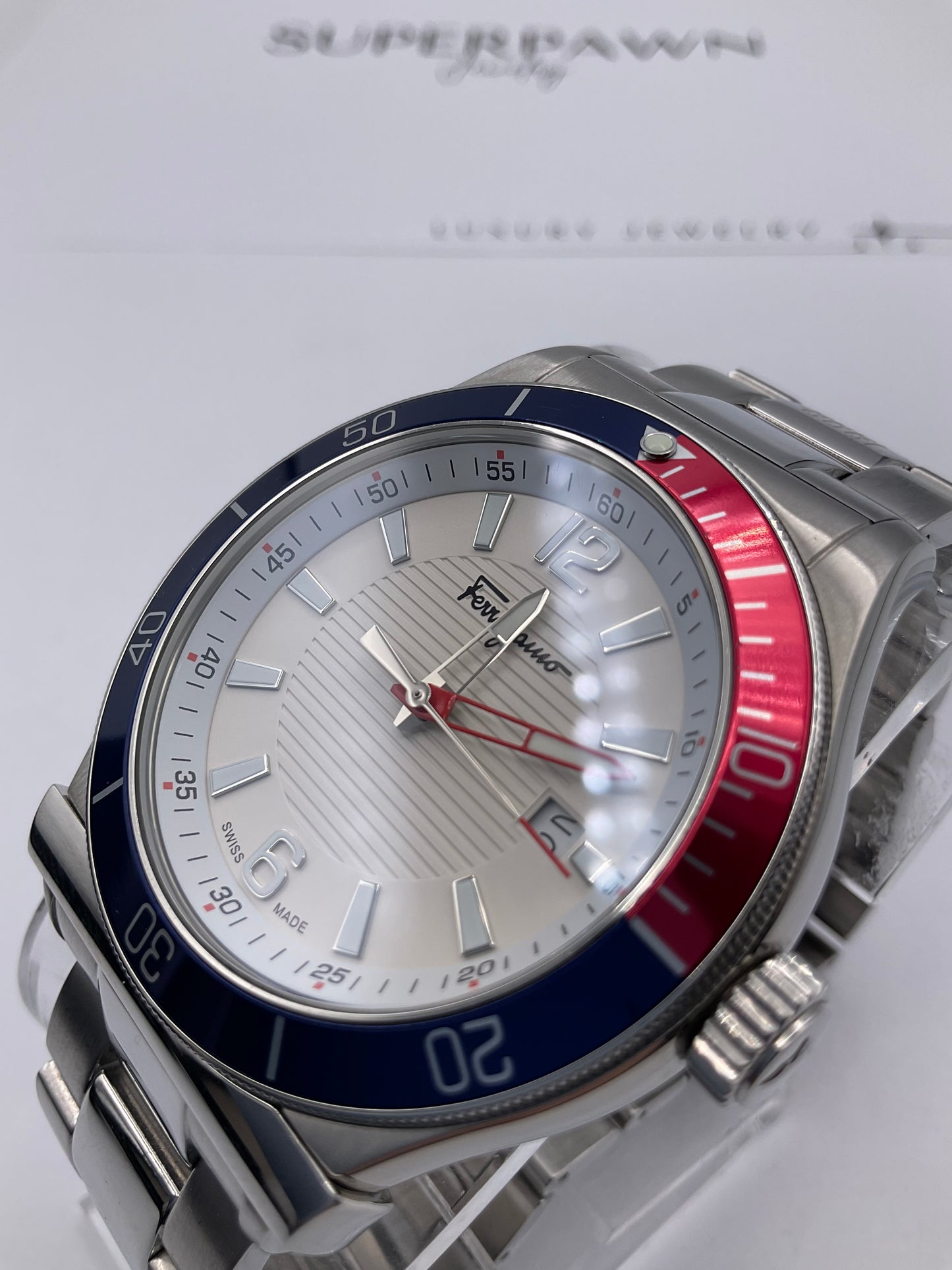 Ferragamo Mens Ferragamo 1898 Multi 44mm Strap Fashion Watch