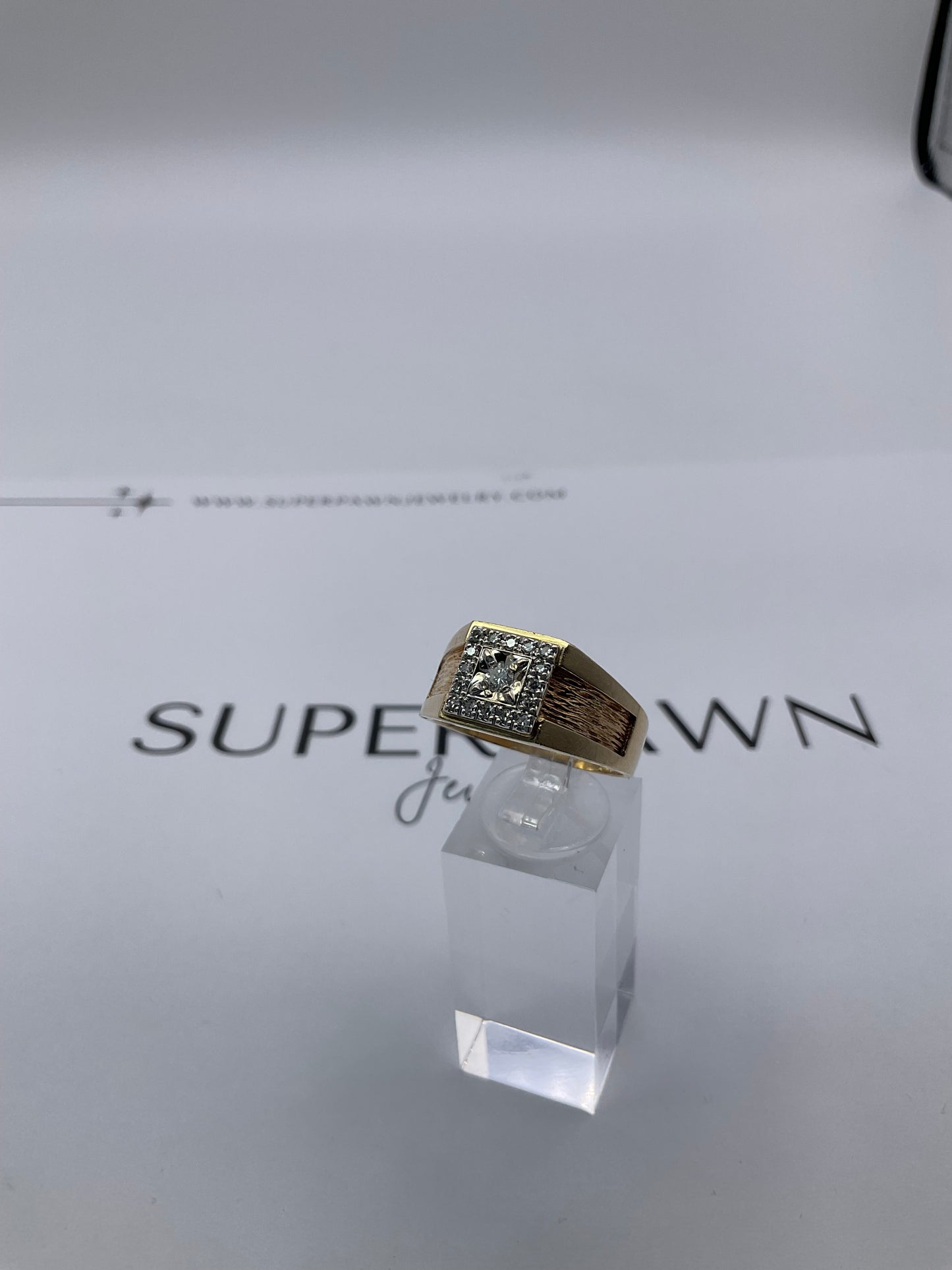 14K Yellow Gold & White Gold Diamond Cluster Ring – 6.6g – Size 11.5