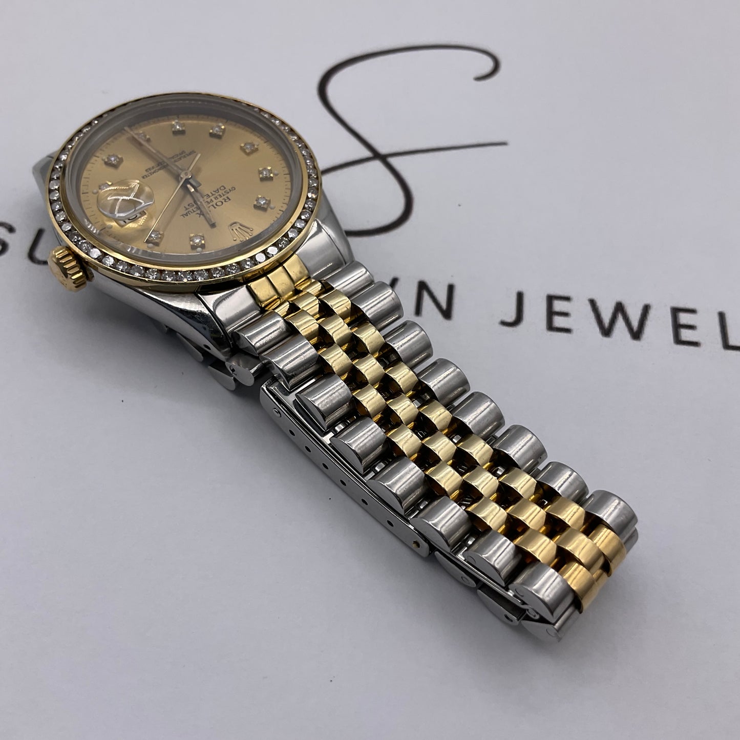 1978 Rolex Datejust 36mm Two-Tone with Diamond Bezel & Jubilee Bracelet Model 16013
