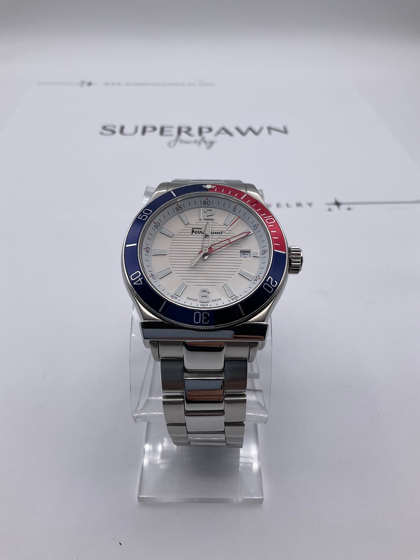 Ferragamo Mens Ferragamo 1898 Multi 44mm Strap Fashion Watch