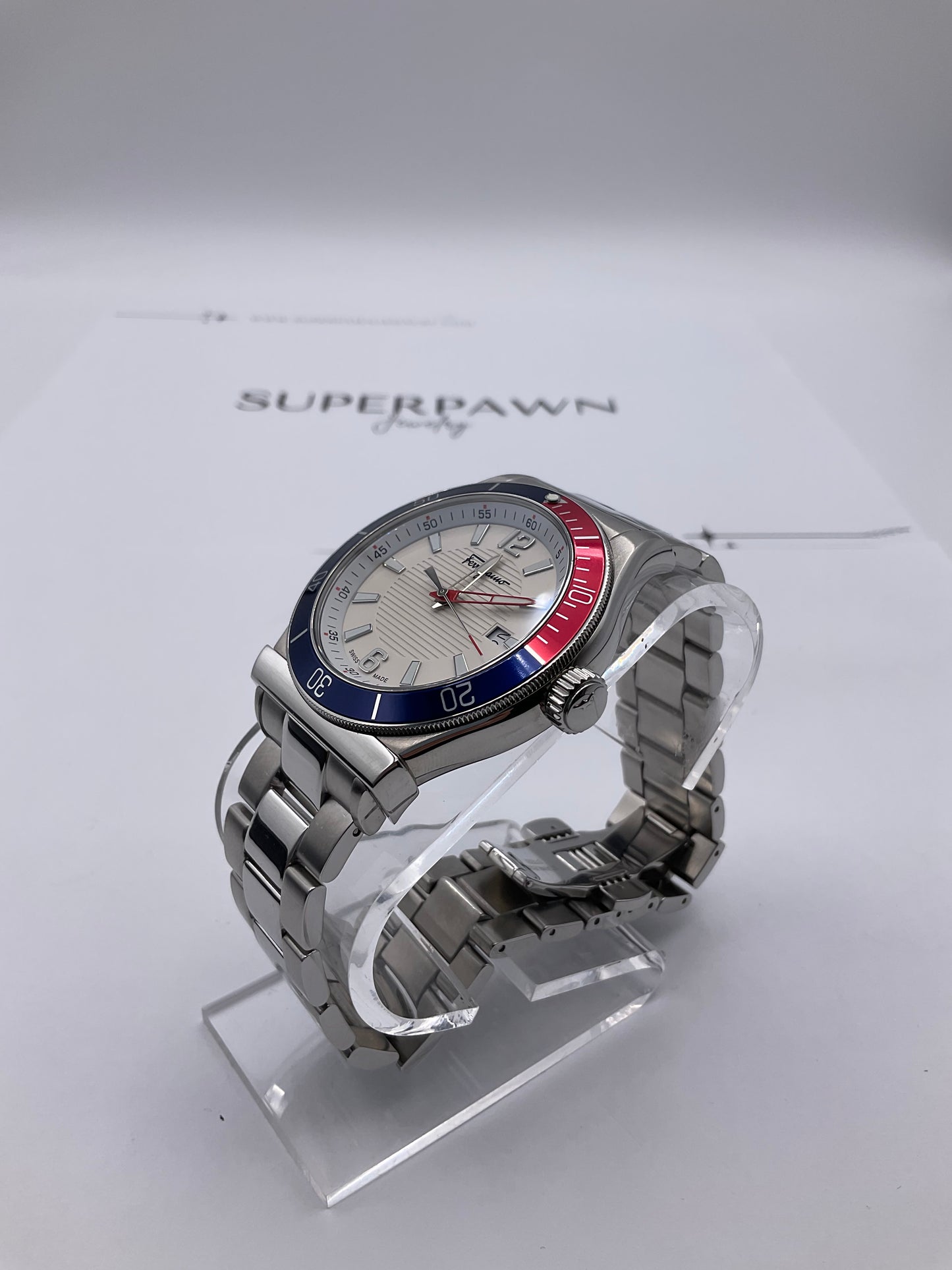 Ferragamo Mens Ferragamo 1898 Multi 44mm Strap Fashion Watch