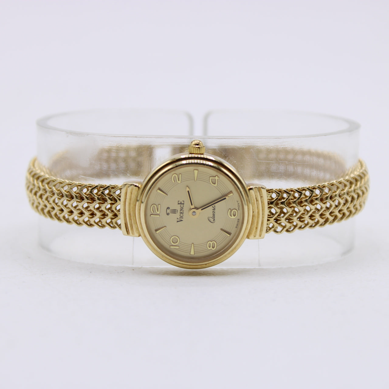 Vintage Vicence 14K Yellow Gold 20mm Ladies Wrist Watch Milor Italy 6.5" 19.2g