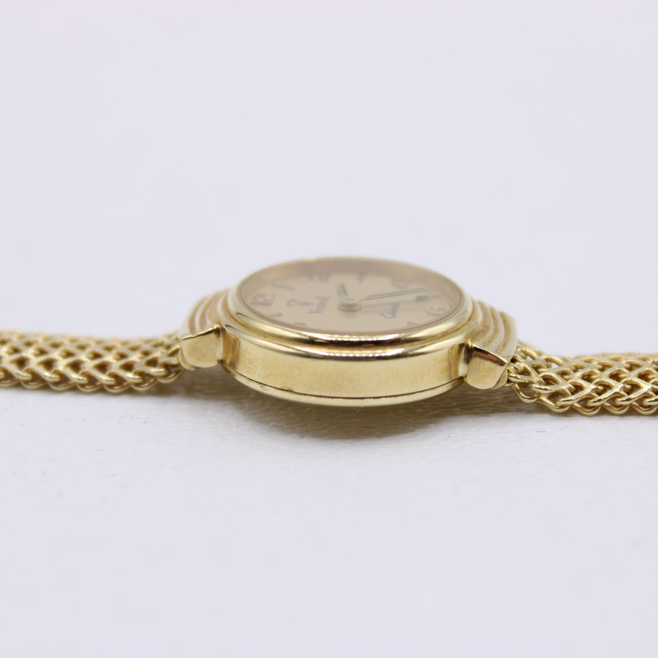 Vintage Vicence 14K Yellow Gold 20mm Ladies Wrist Watch Milor Italy 6.5" 19.2g