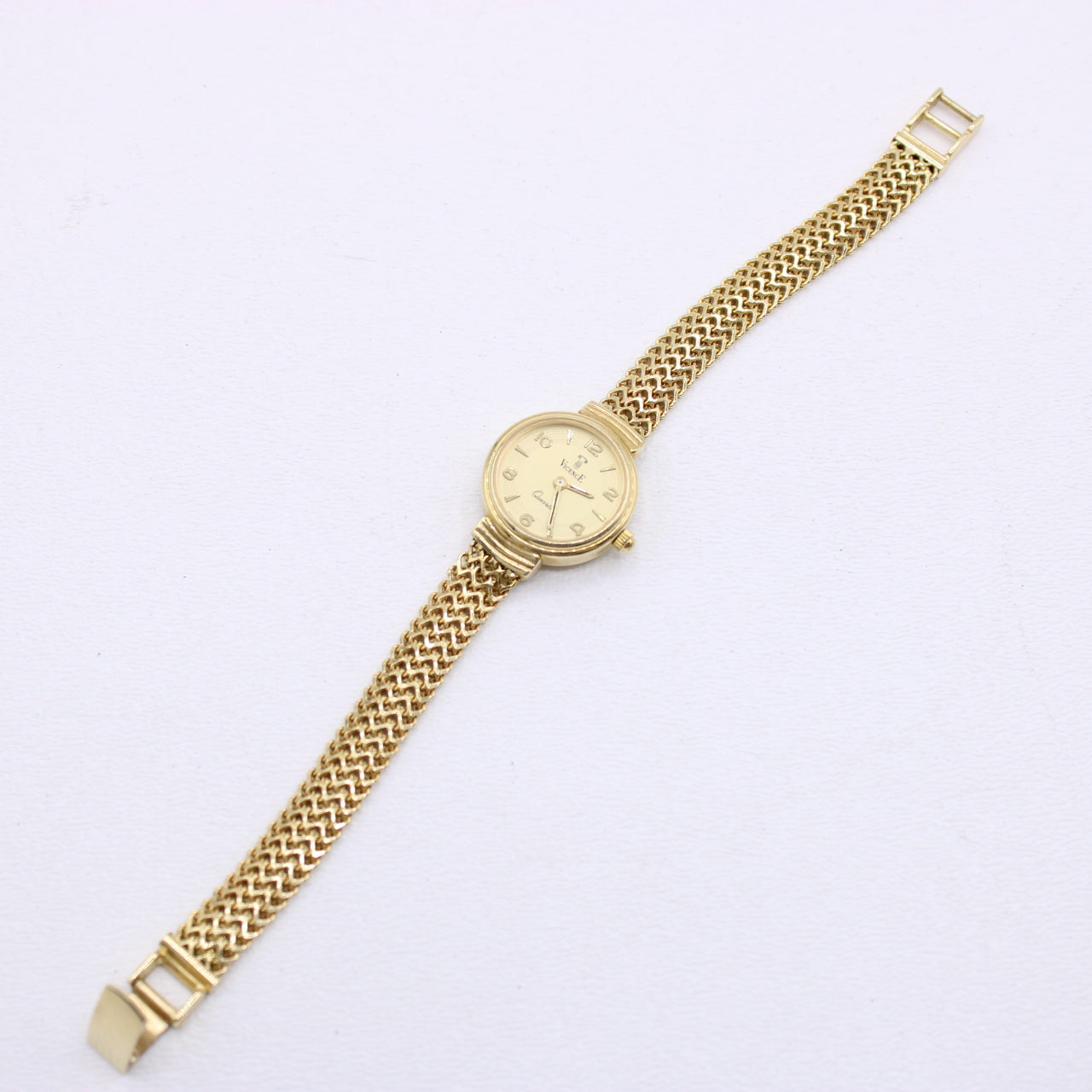 Vintage Vicence 14K Yellow Gold 20mm Ladies Wrist Watch Milor Italy 6.5" 19.2g
