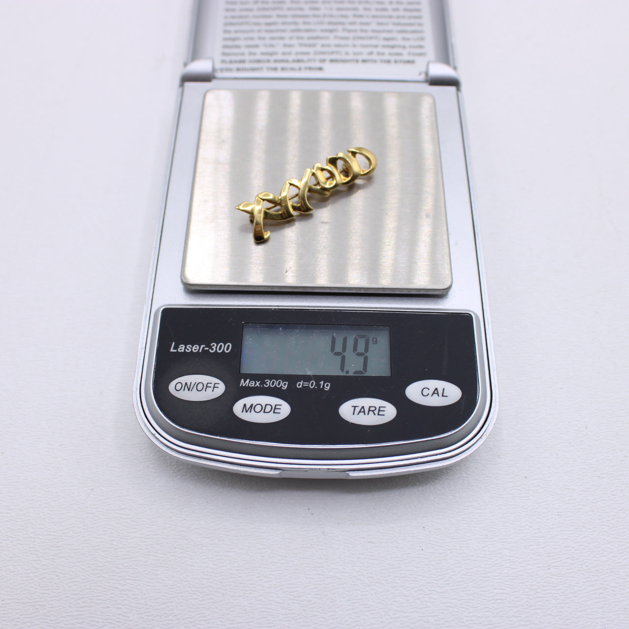 Tiffany & Co 1983 Paloma Picasso 18K Yellow Gold XO Brooch Pin 1.5" 4.9g