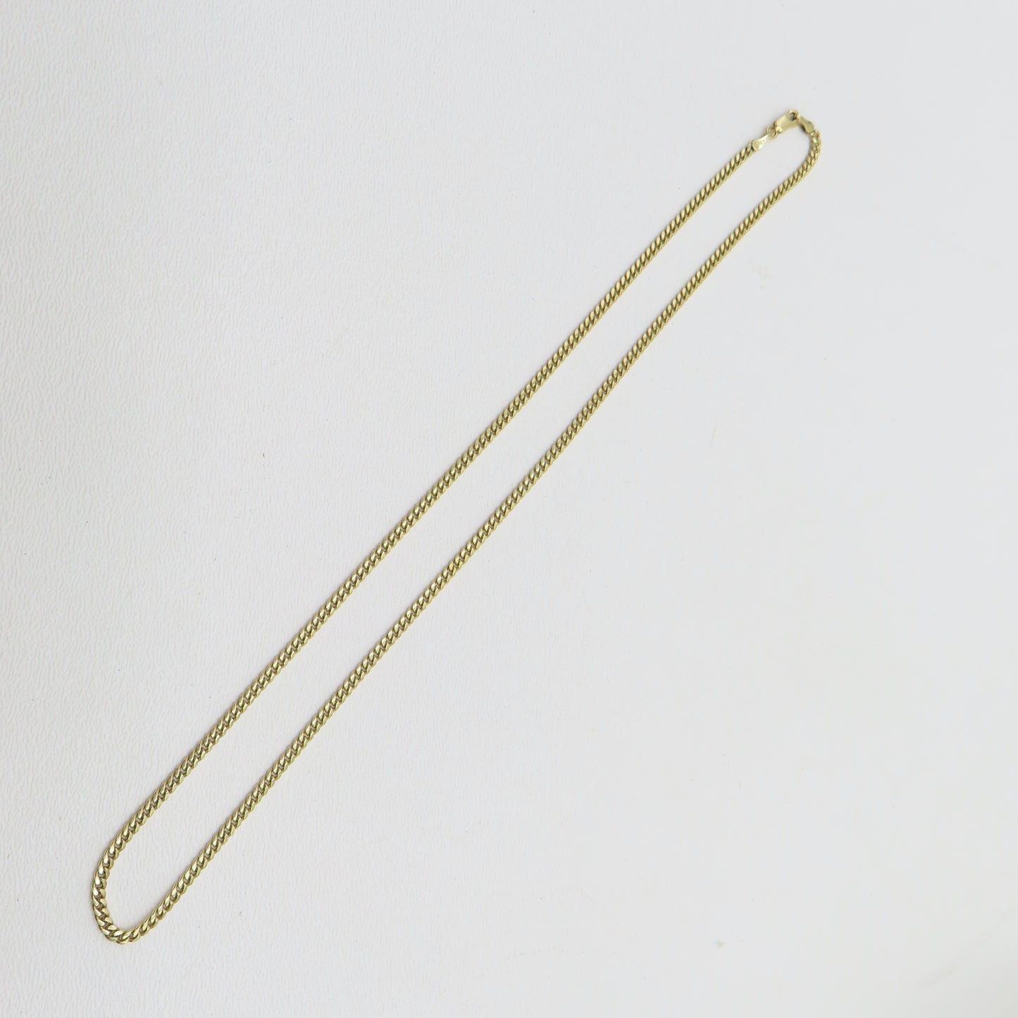 14K Yellow Gold Curb Link Chain Necklace 2.5mm 18" 10g