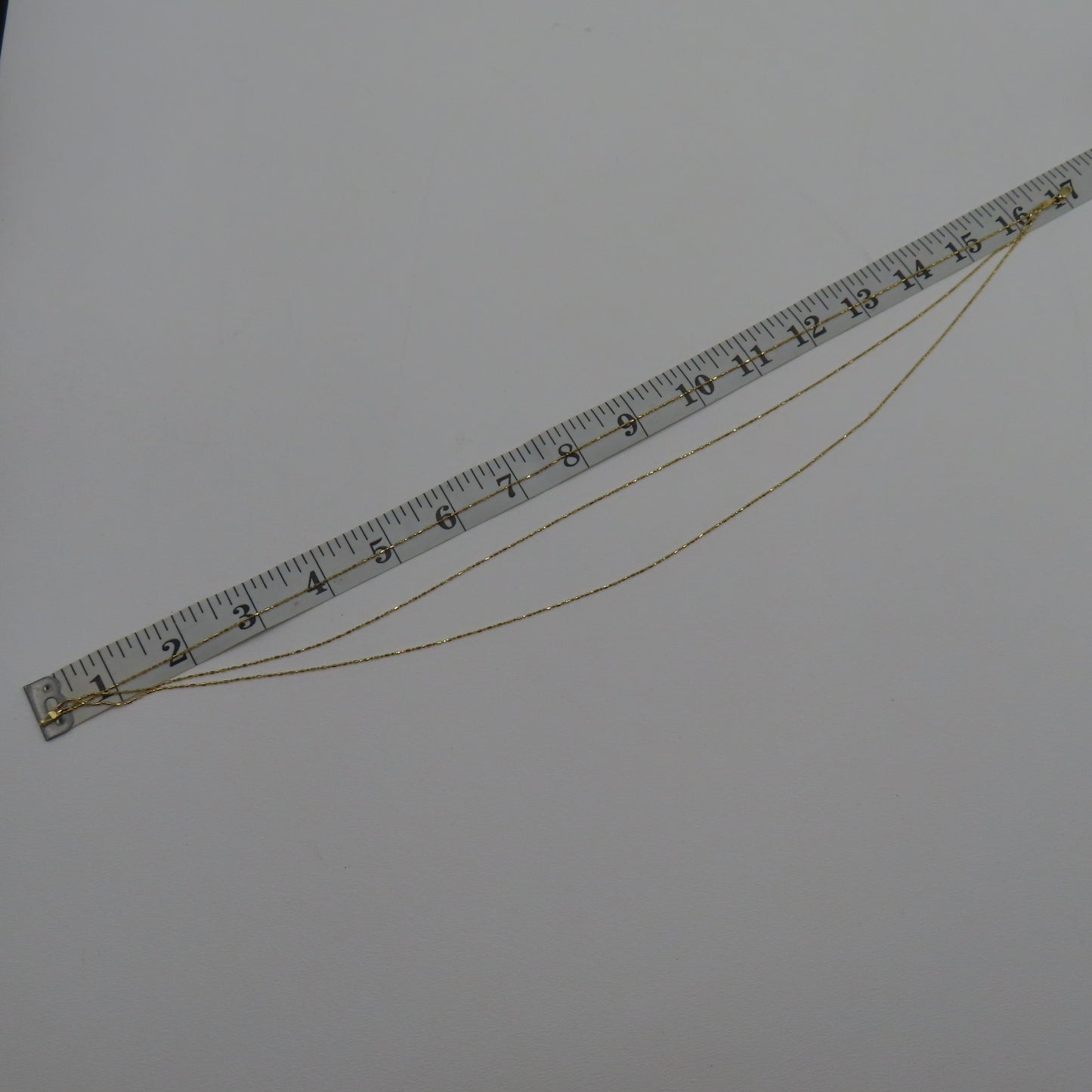 14K Yellow Gold Tri-Strand Layered Key Chain Link Necklace 17" 4.5g