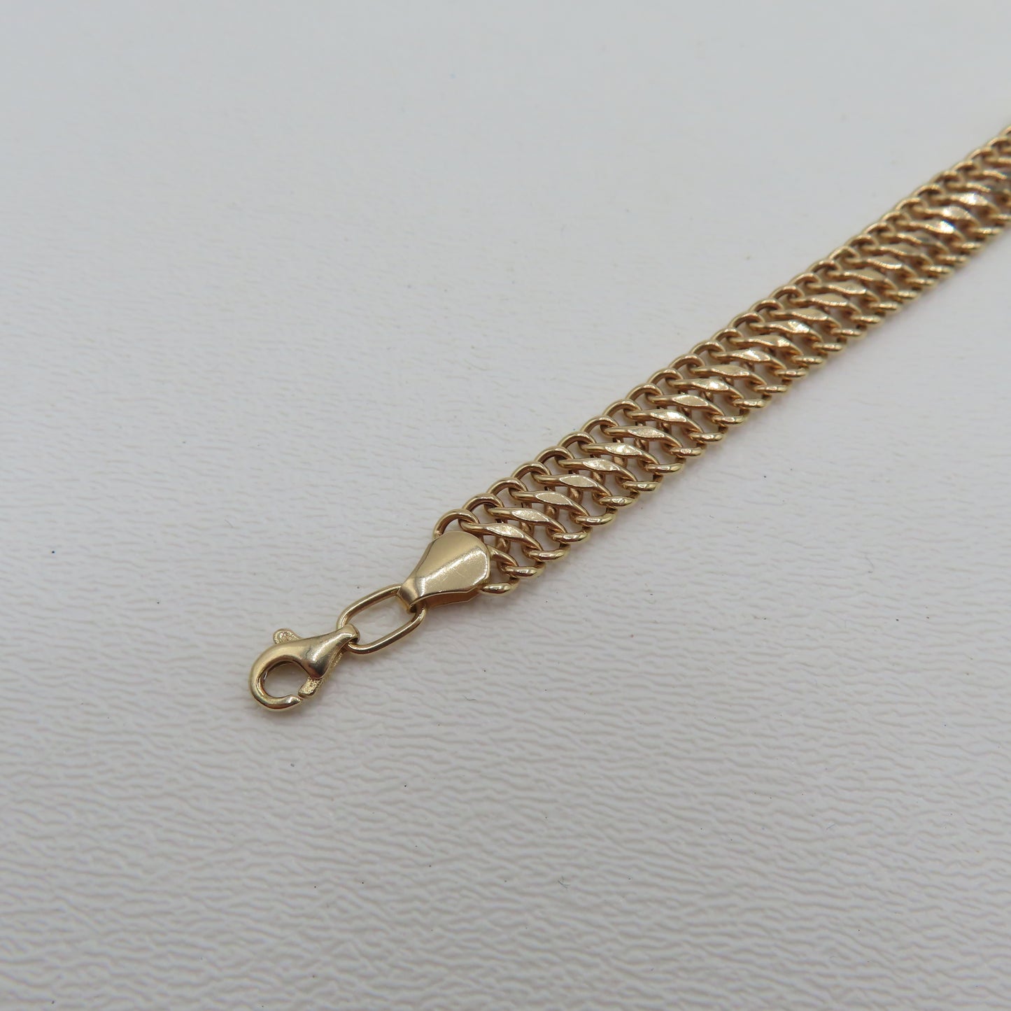 14K Rose Gold Double Curb Chain Bracelet 6-1/2" 8.4mm 5.4g