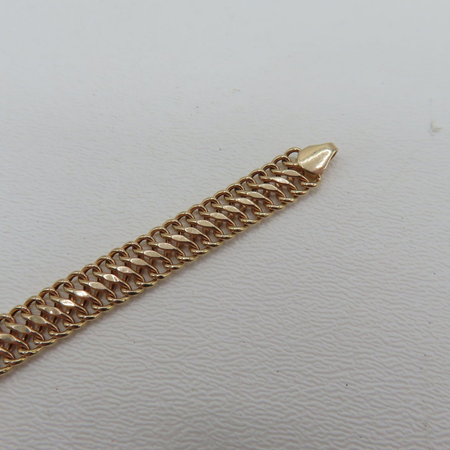 14K Rose Gold Double Curb Chain Bracelet 6-1/2" 8.4mm 5.4g