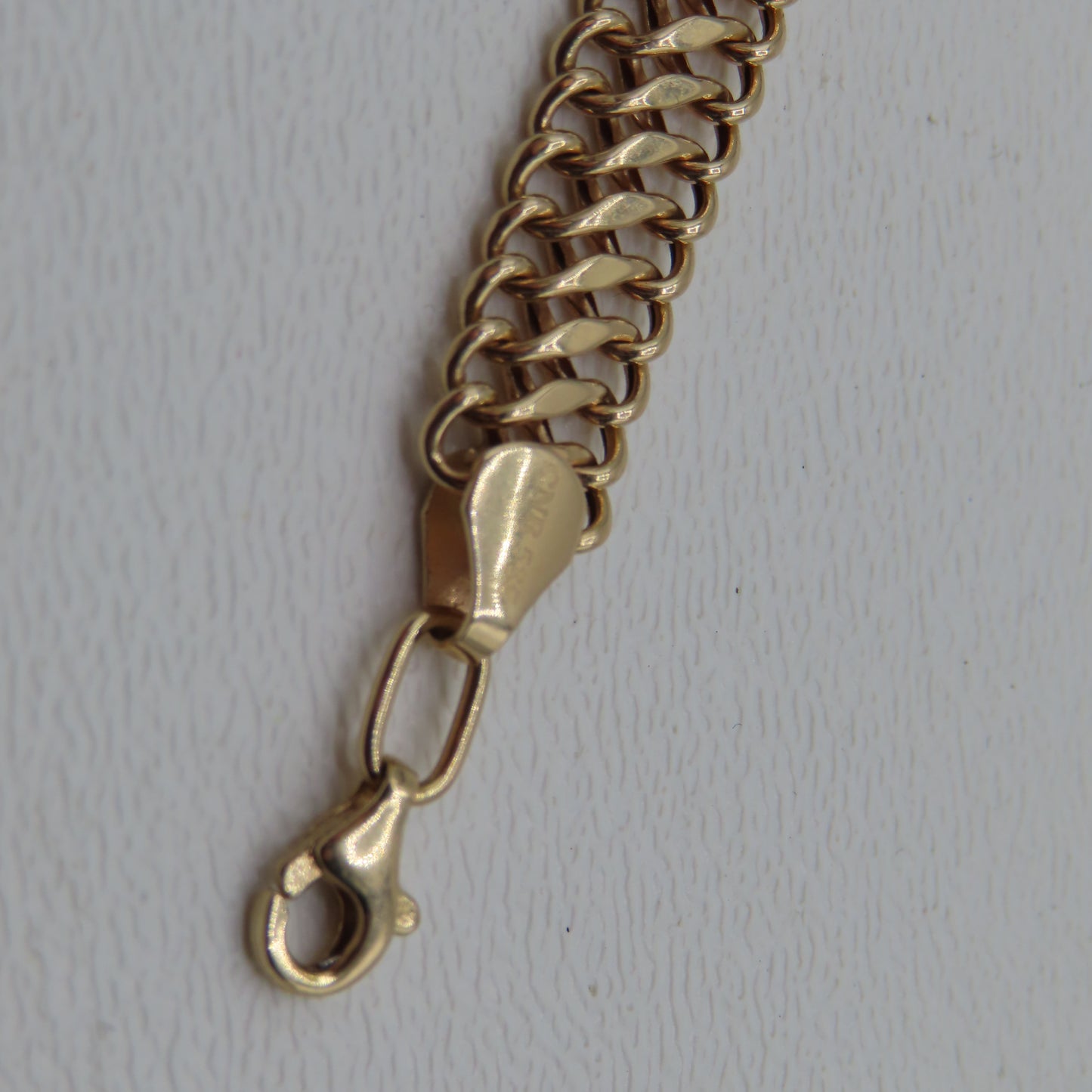 14K Rose Gold Double Curb Chain Bracelet 6-1/2" 8.4mm 5.4g