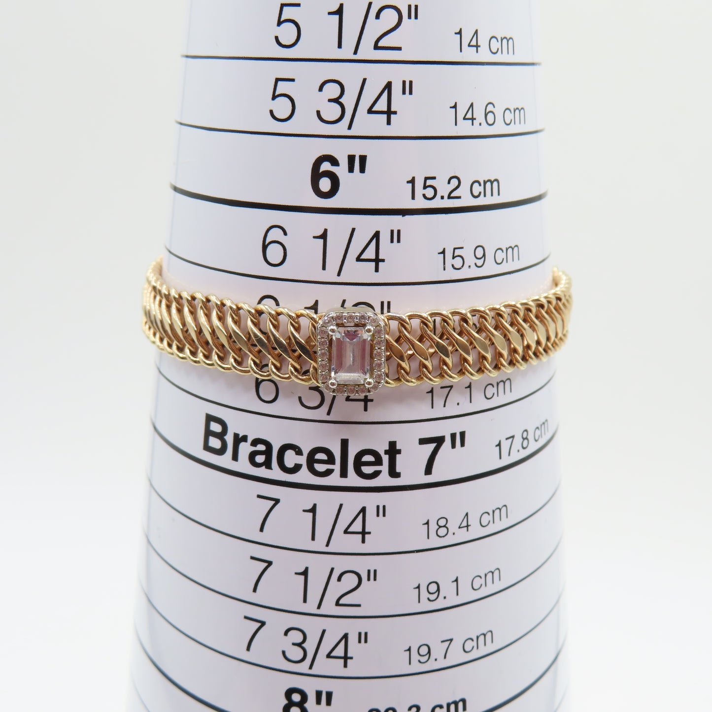 14K Rose Gold Double Curb Chain Bracelet 6-1/2" 8.4mm 5.4g