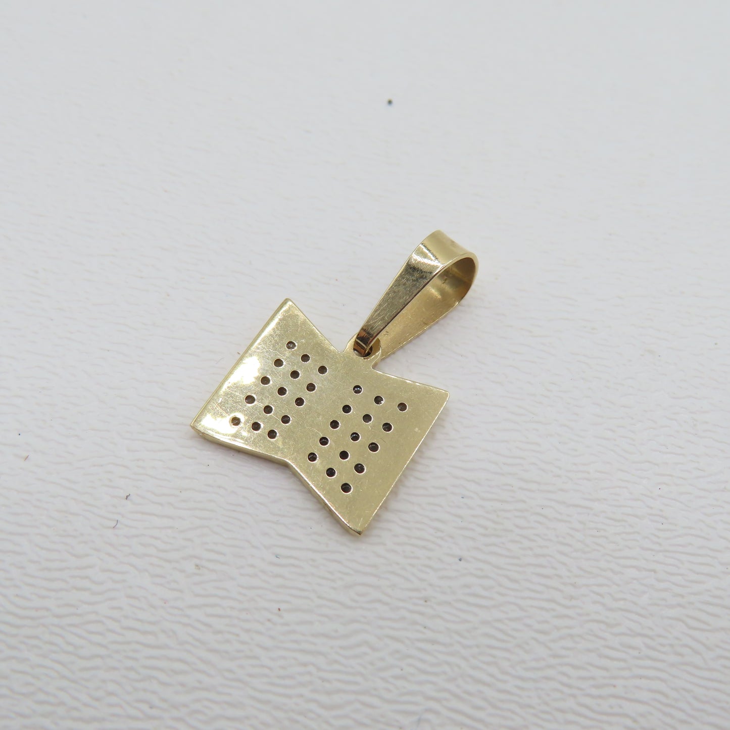 14K Two-Tone Gold Diamond Book Pendant 1" 3.5g