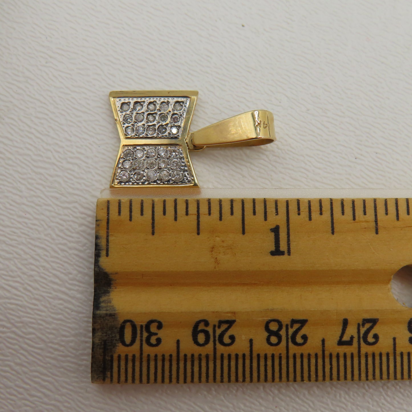 14K Two-Tone Gold Diamond Book Pendant 1" 3.5g