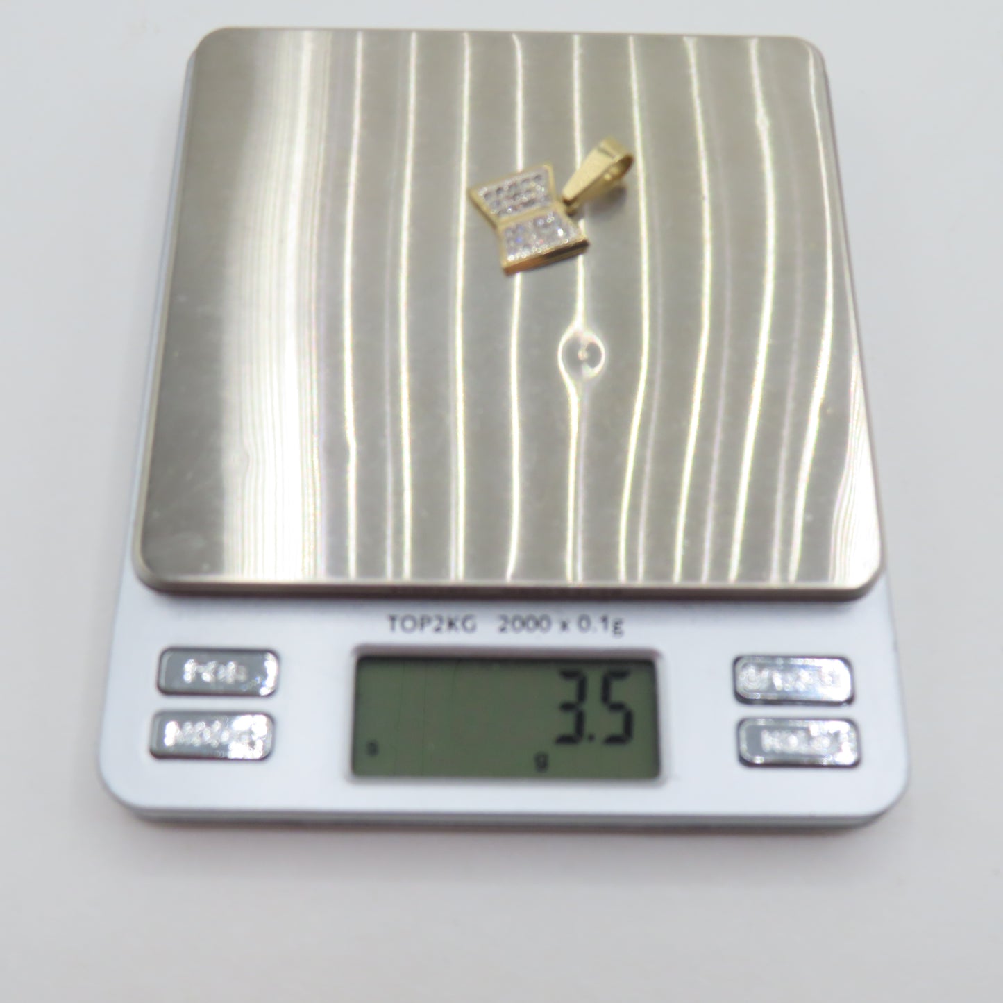 14K Two-Tone Gold Diamond Book Pendant 1" 3.5g