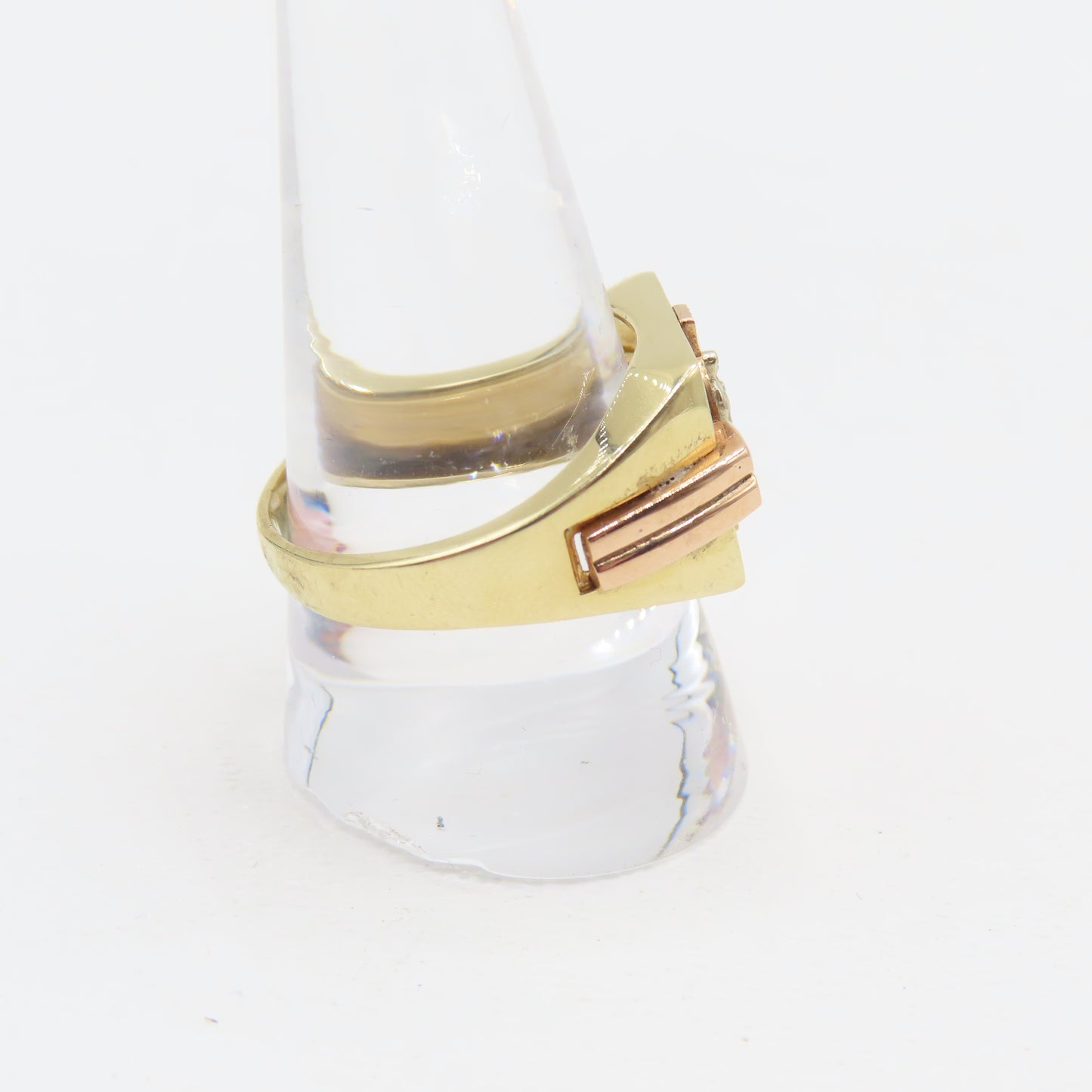 14K Tri-Tone Gold Mother Mary Ring Size 10.5 6.9g