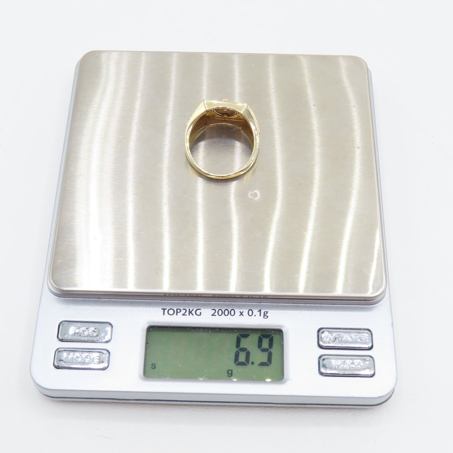 14K Tri-Tone Gold Mother Mary Ring Size 10.5 6.9g