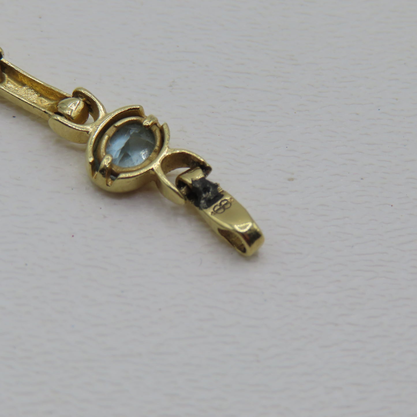 14K Yellow Gold Multicolor Gem Stone Bar Link Bracelet 8.9mm 7" 15.5g