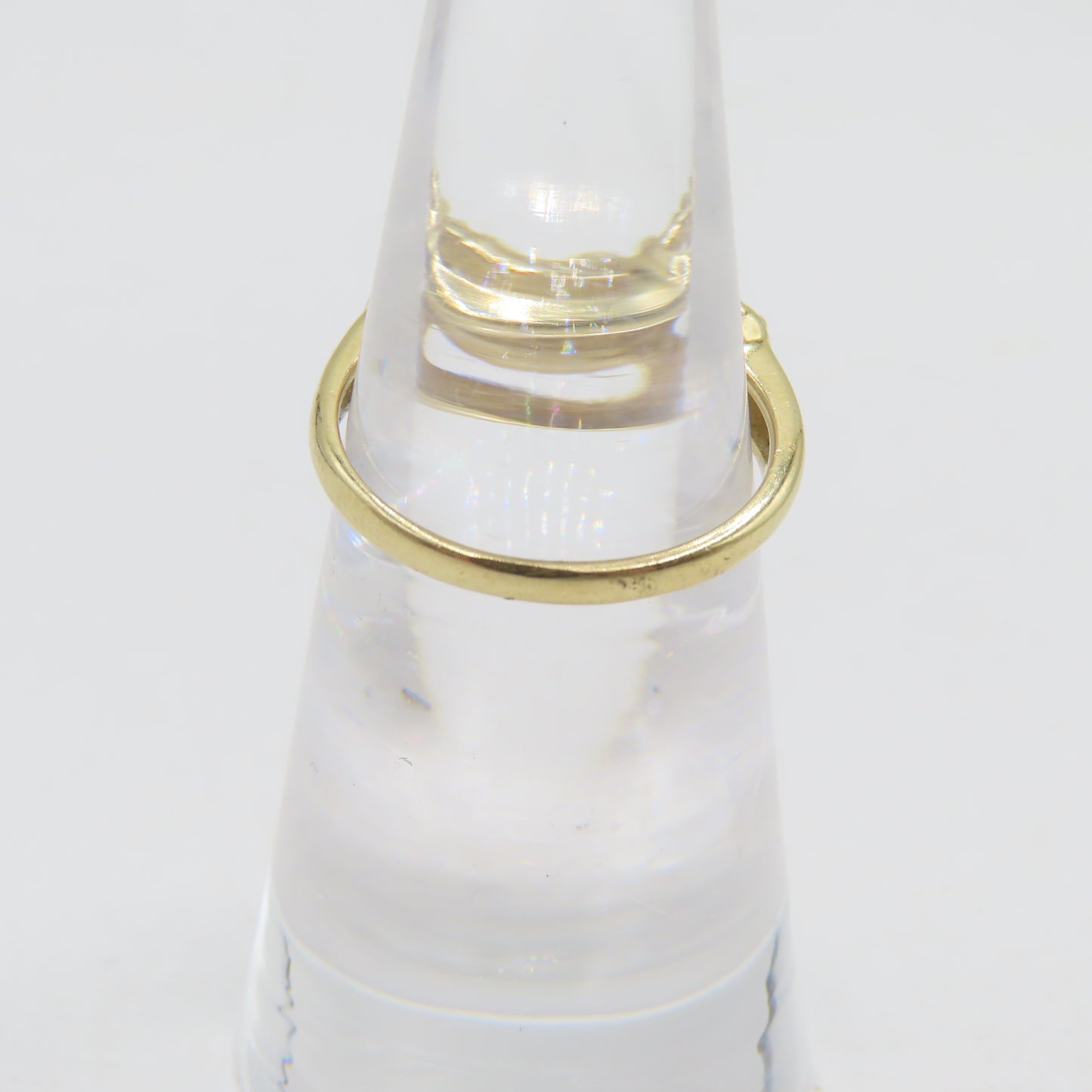 14K Yellow Gold CZ Eternity Bang Ring Size 4 1.8g
