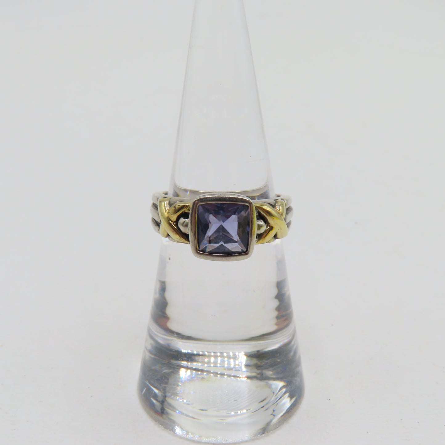 Sterling Silver & 14K Yellow Gold Tanzanite Ring Size 6 4.6g
