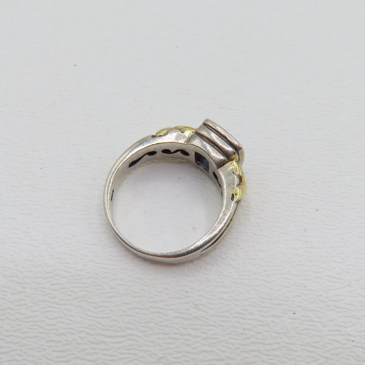 Sterling Silver & 14K Yellow Gold Tanzanite Ring Size 6 4.6g