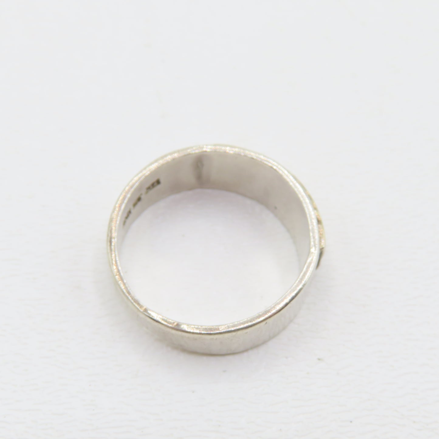 MM Rogers Sterling Silver & 14K Gold Two Tone Band Ring Size 11 6.5g