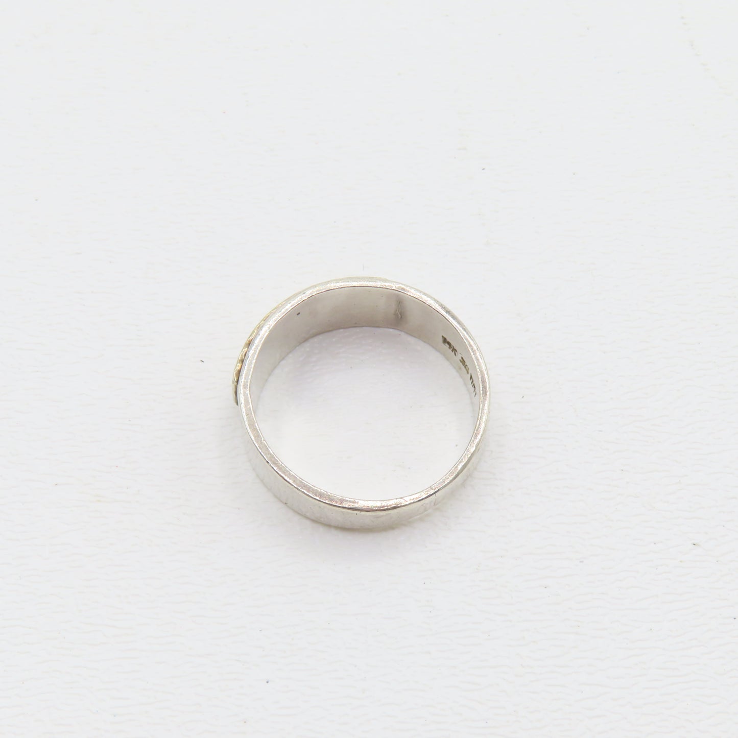 MM Rogers Sterling Silver & 14K Gold Two Tone Band Ring Size 11 6.5g