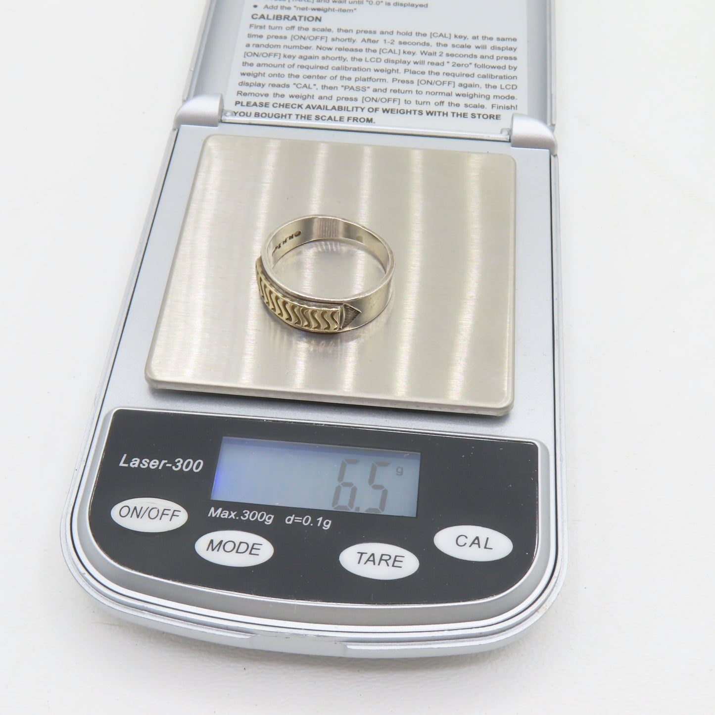 MM Rogers Sterling Silver & 14K Gold Two Tone Band Ring Size 11 6.5g