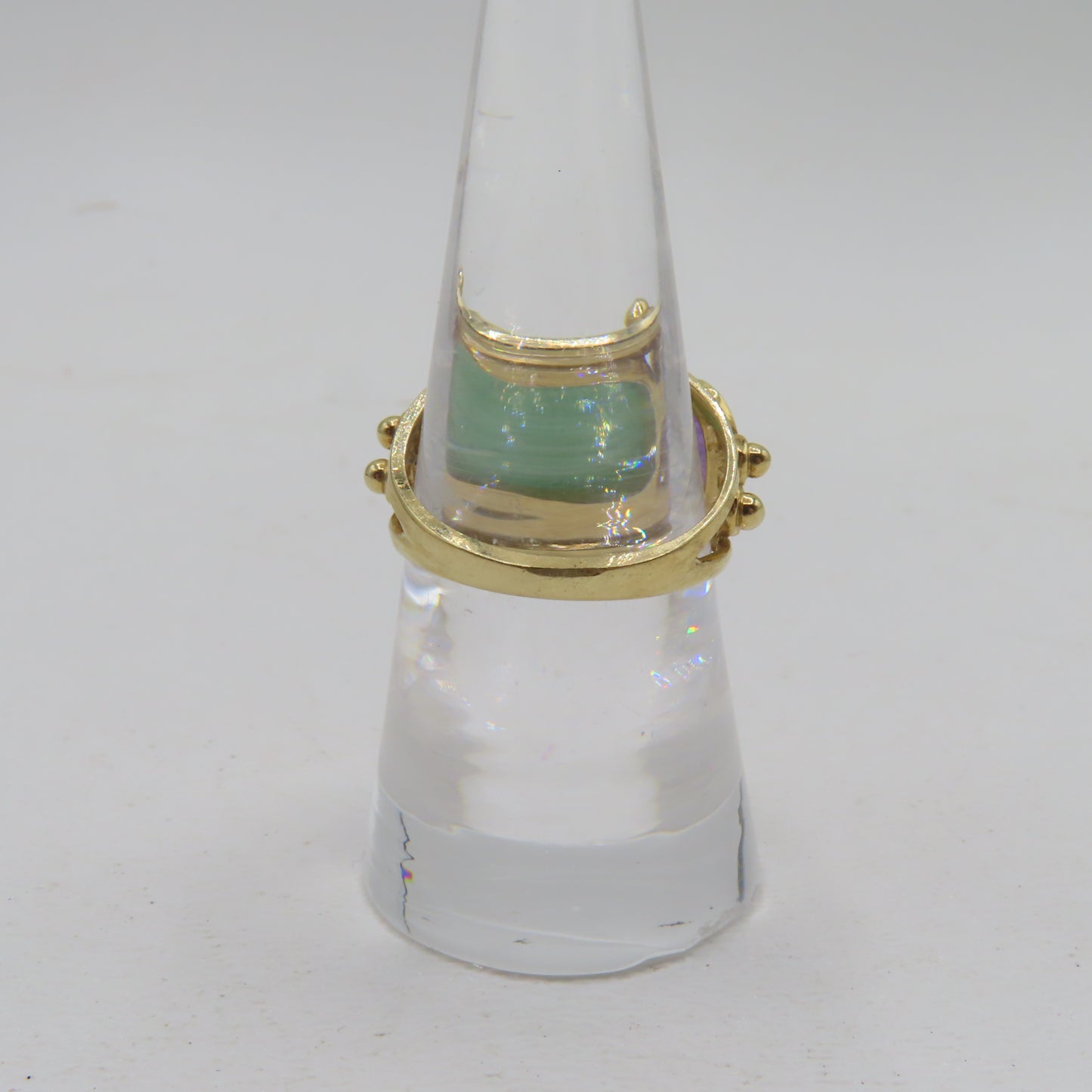 14K Yellow Gold Multi Gemstone Scarab Beetle Ring Size 7 5.3g