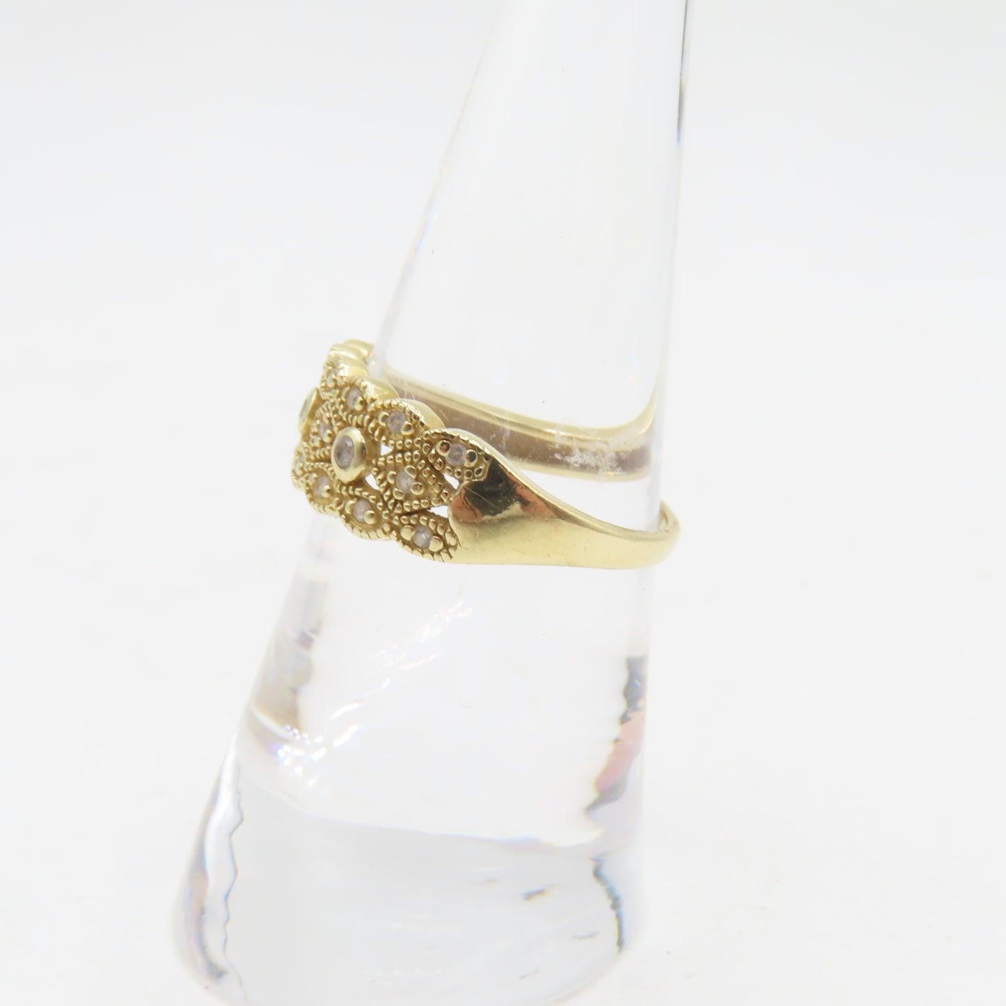 14K Yellow Gold Art Deco Geometric Ring Size 7 2.6g