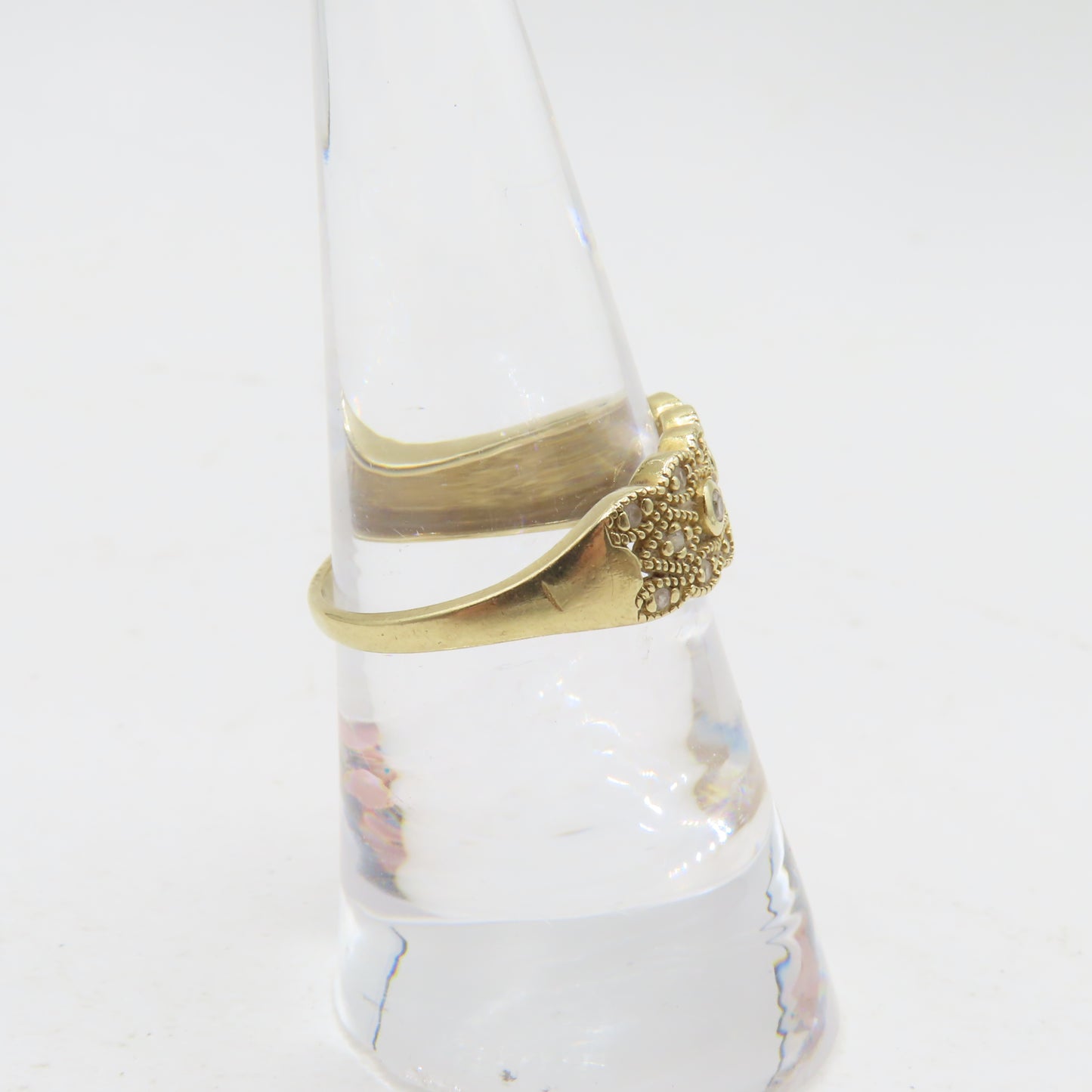 14K Yellow Gold Art Deco Geometric Ring Size 7 2.6g