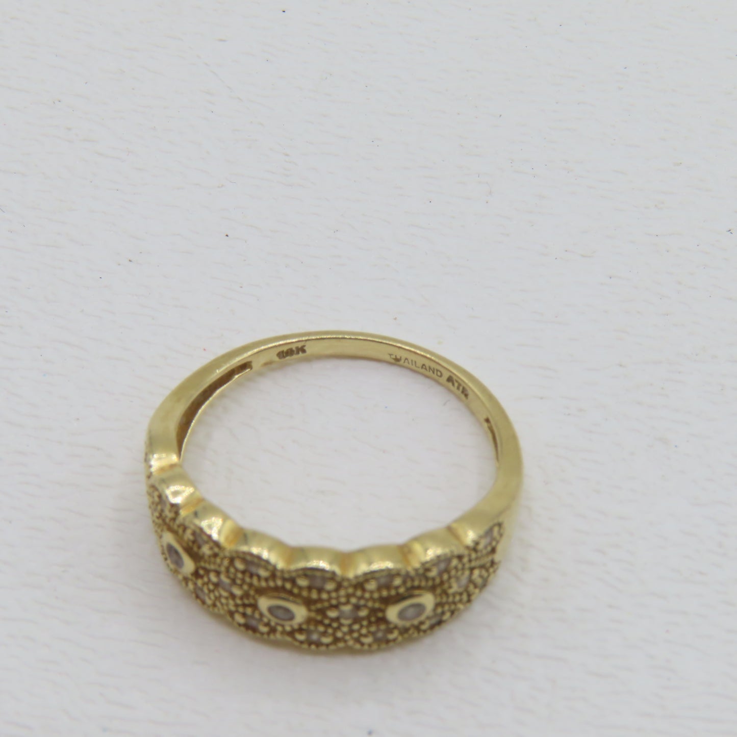 14K Yellow Gold Art Deco Geometric Ring Size 7 2.6g
