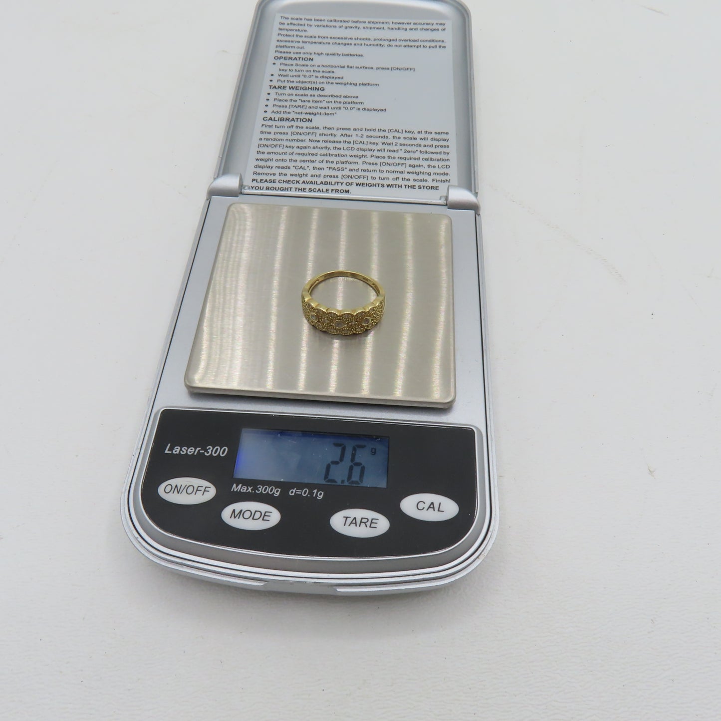 14K Yellow Gold Art Deco Geometric Ring Size 7 2.6g