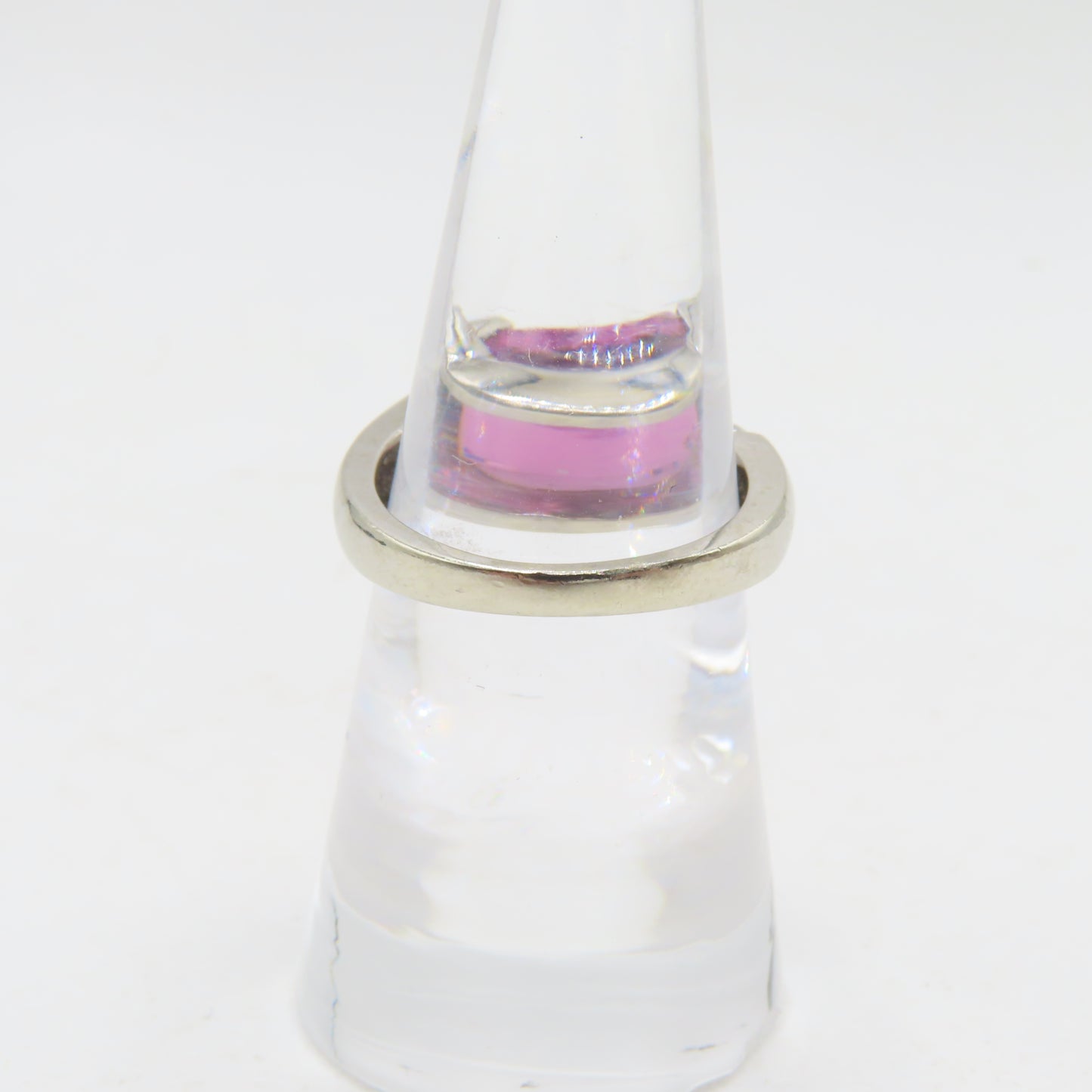 14K White Gold Pink Tourmaline Ring Size 6 5.9g