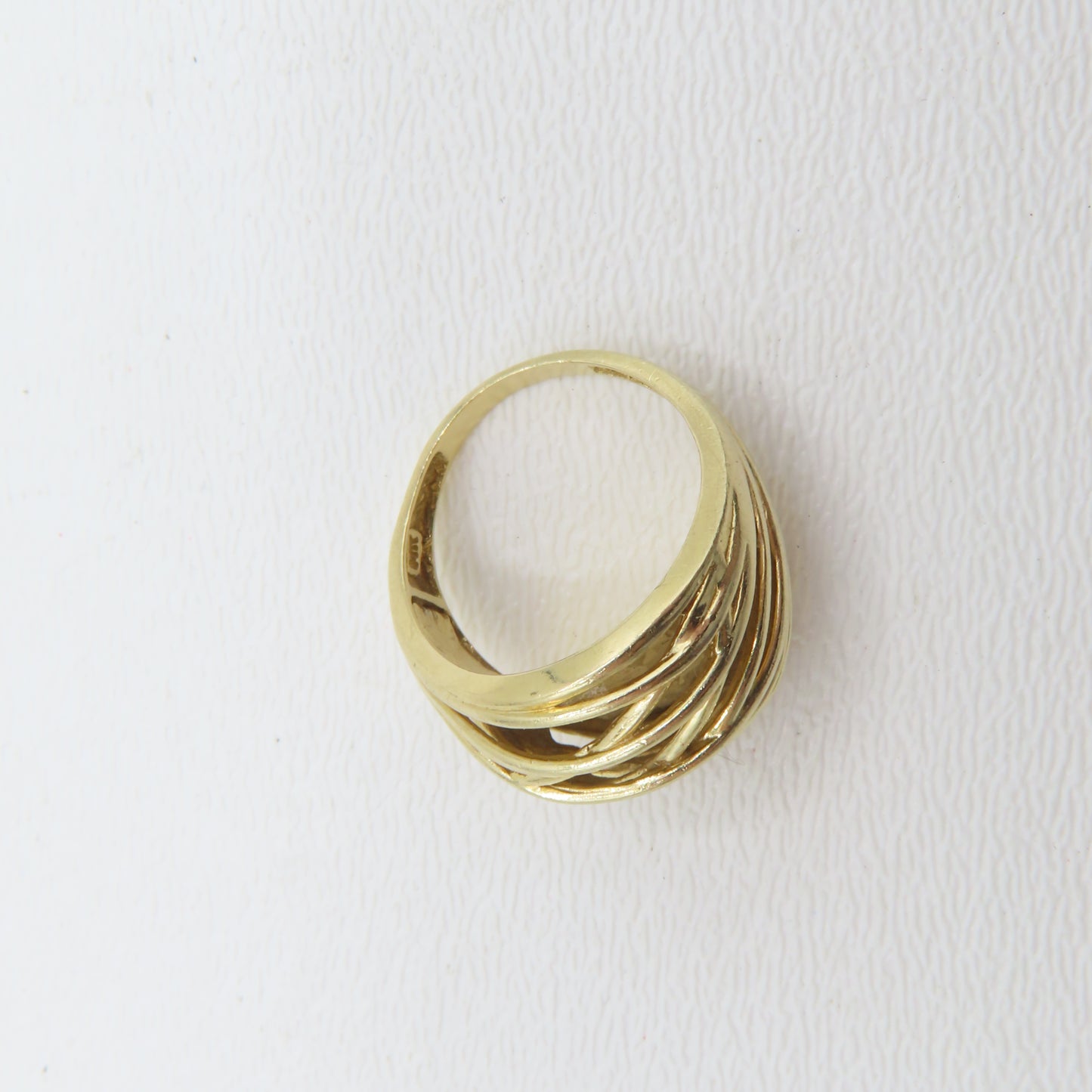 14K Yellow Gold Open Weave Dome Ring Size 6.75 5.7g