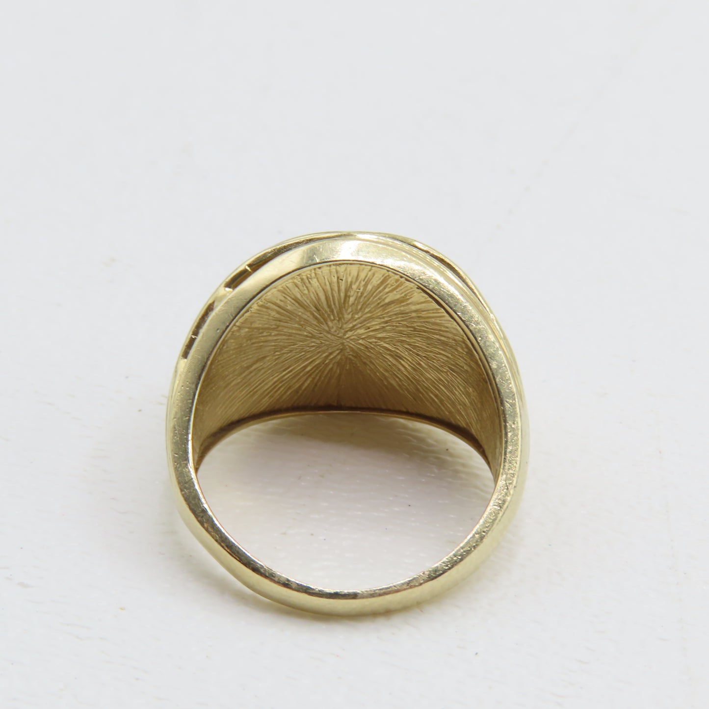 14K Yellow Gold Open Weave Dome Ring Size 6.75 5.7g