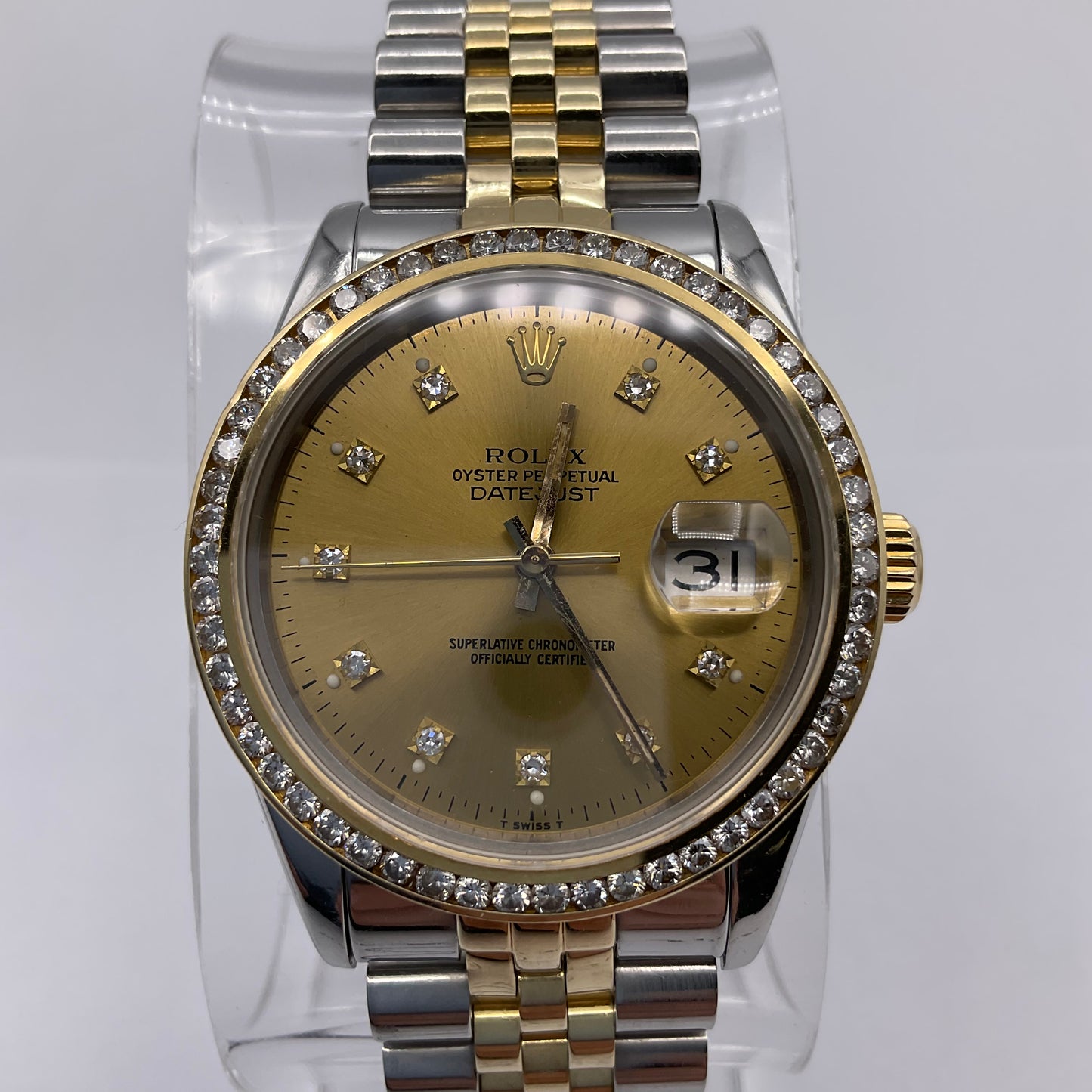 1978 Rolex Datejust 36mm Two-Tone with Diamond Bezel & Jubilee Bracelet Model 16013