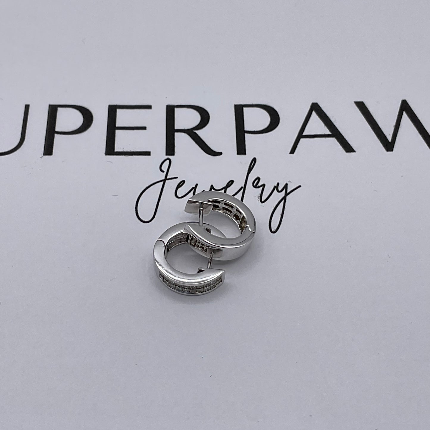 4.4g 14k White Gold Princess Cut Diamond Earrings