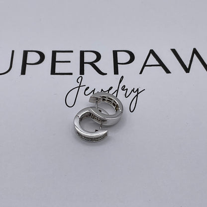 4.4g 14k White Gold Princess Cut Diamond Earrings
