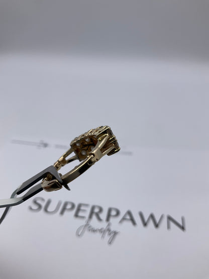 14K Yellow Gold Diamond Clasp Design Ring – Size 5.5 – 5.8g