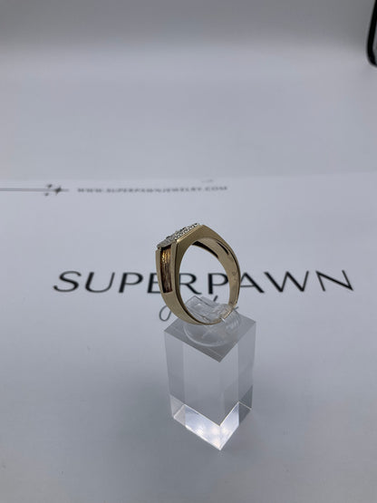 14K Yellow Gold & White Gold Diamond Cluster Ring – 6.6g – Size 11.5