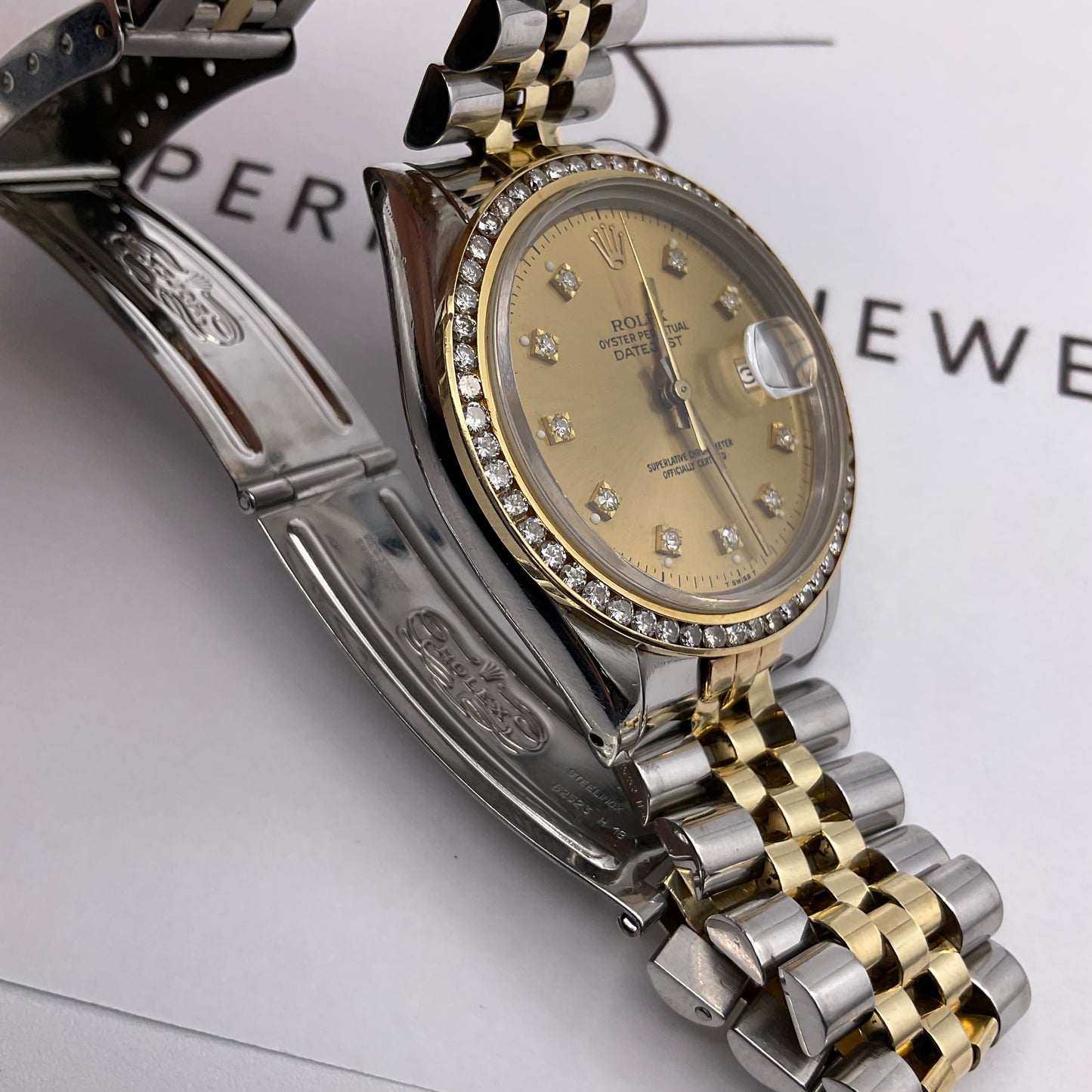 1978 Rolex Datejust 36mm Two-Tone with Diamond Bezel & Jubilee Bracelet Model 16013