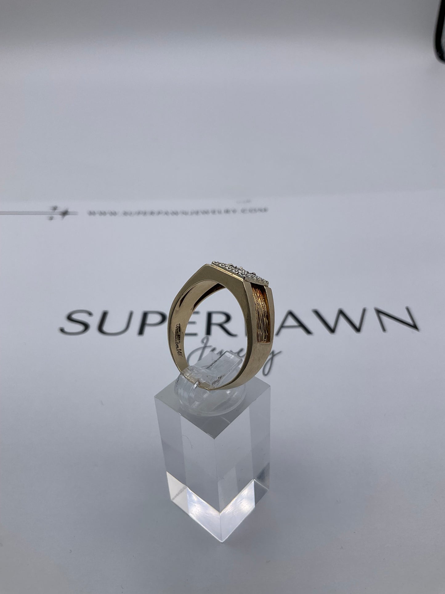 14K Yellow Gold & White Gold Diamond Cluster Ring – 6.6g – Size 11.5