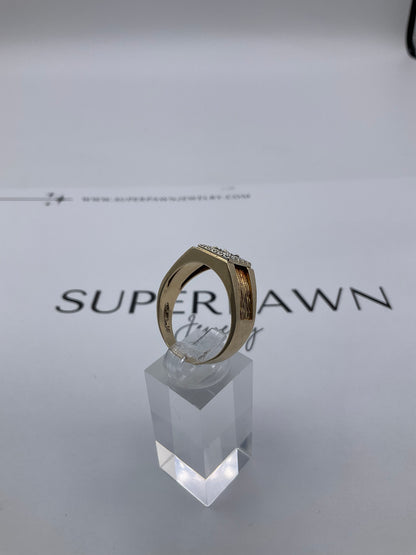14K Yellow Gold & White Gold Diamond Cluster Ring – 6.6g – Size 11.5