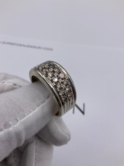 14.2g 14k White Gold Men's Diamond Band Size 14