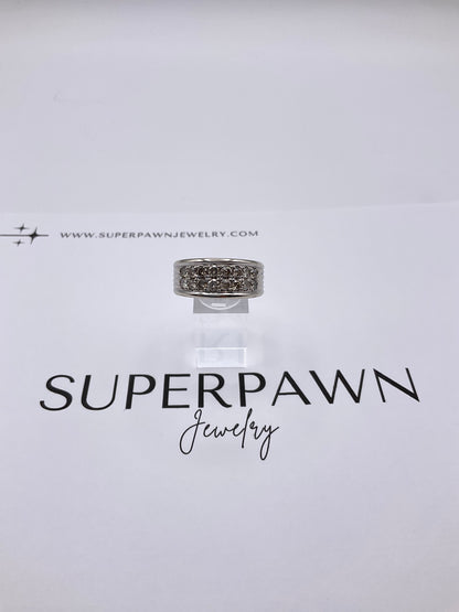 14.2g 14k White Gold Men's Diamond Band Size 14